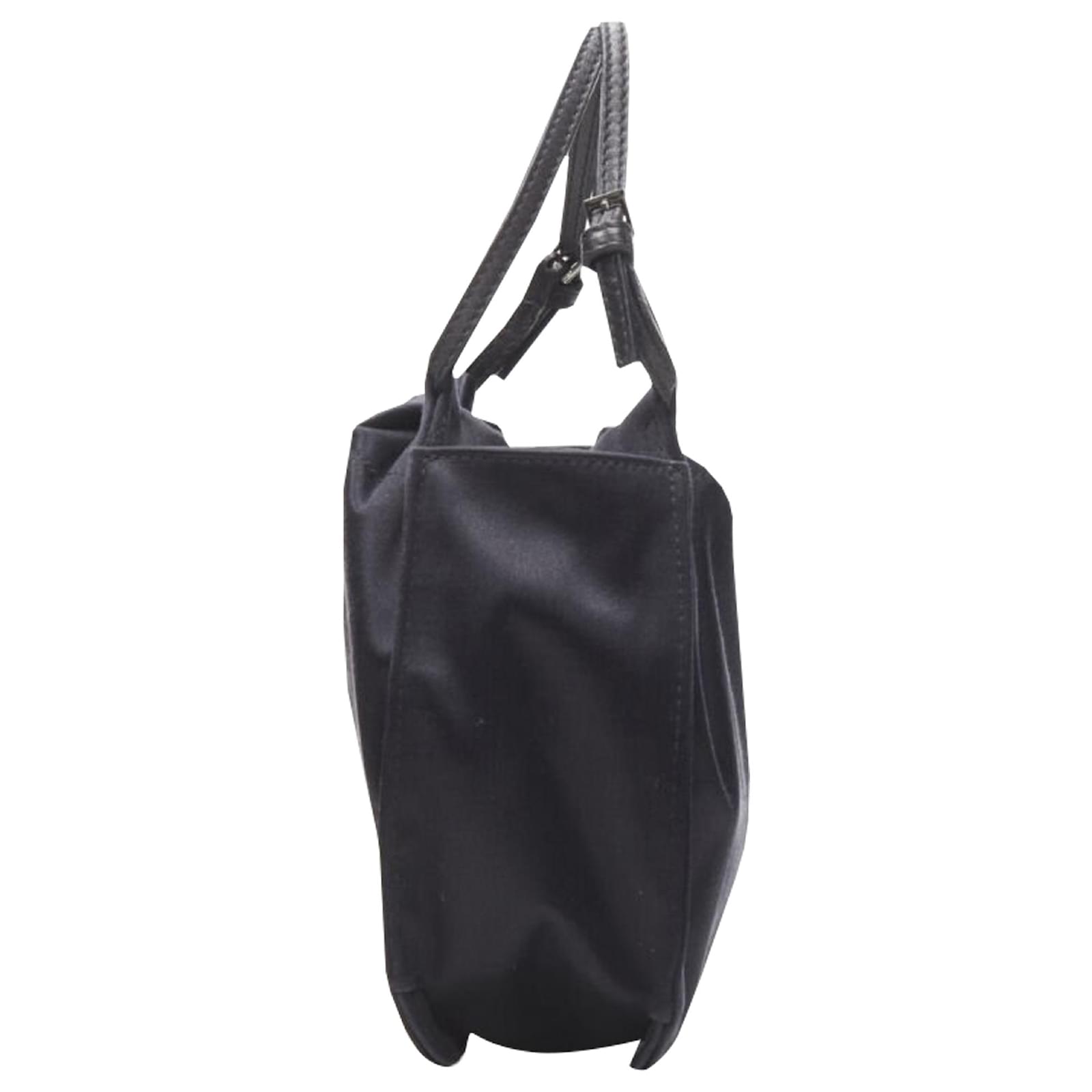 Gucci Tom Ford silk satin minimal leather handle bucket bag Black