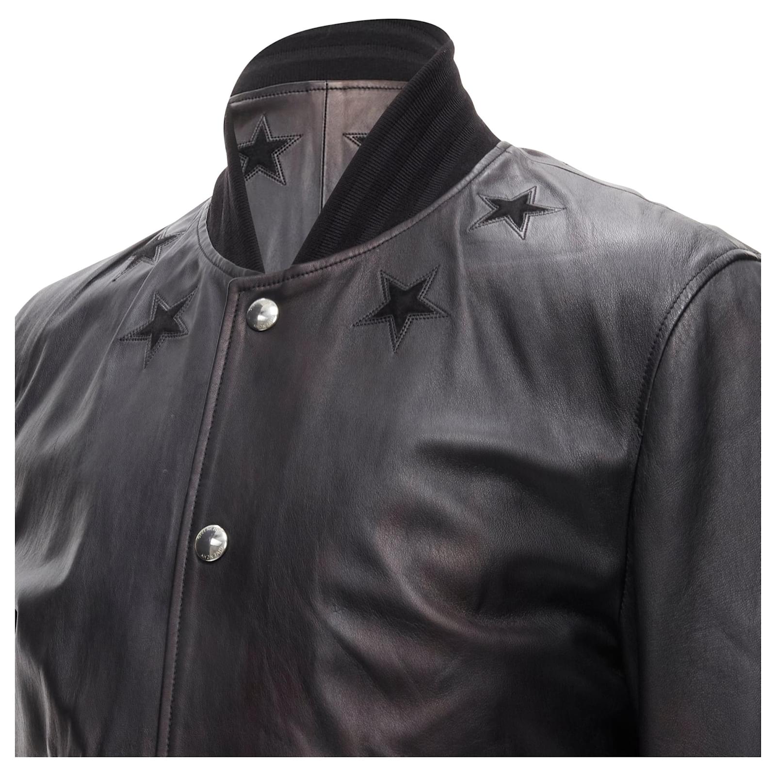 Givenchy Riccardo Tisci stars leather bomber Black ref.JC2063656