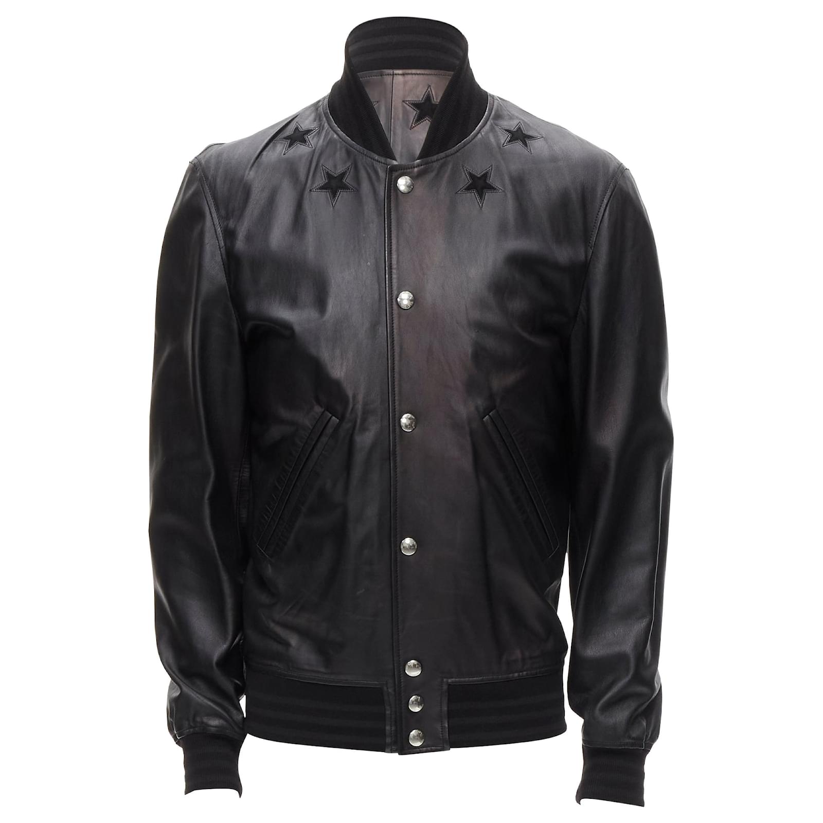 Givenchy Riccardo Tisci stars leather bomber Black ref.JC2063656