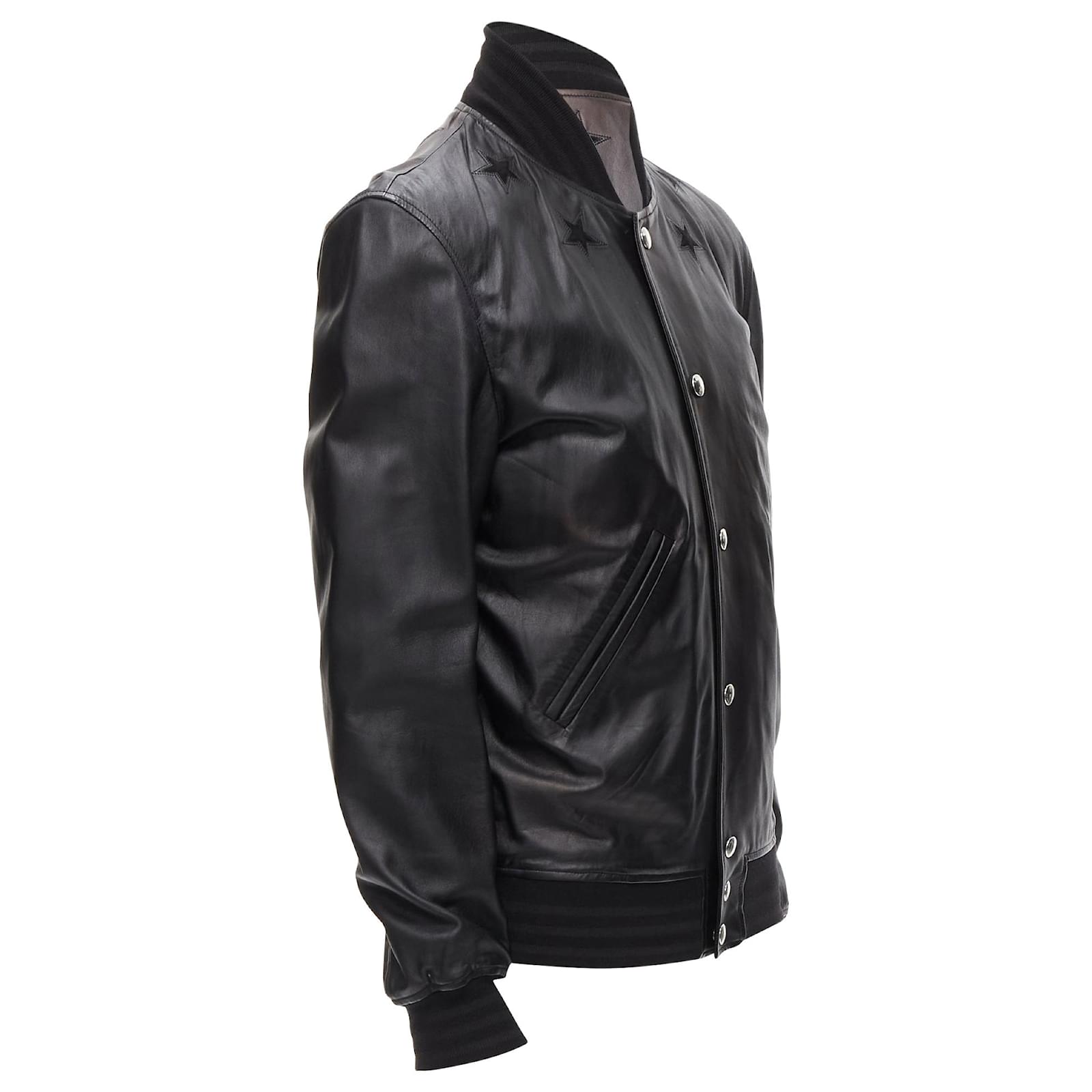Givenchy Riccardo Tisci stars leather bomber Black ref.JC2063656