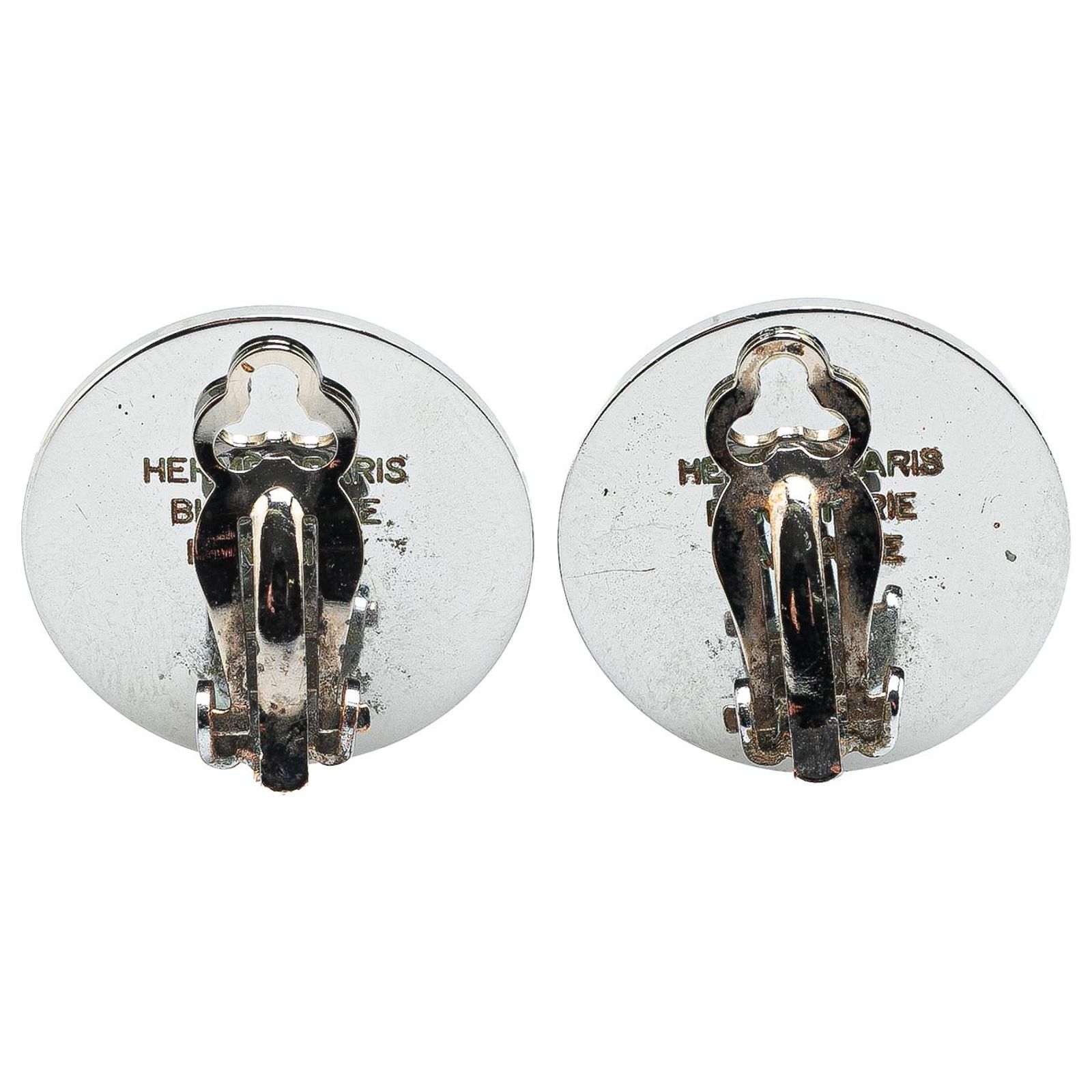 Boucle D'oreille Fantaisie Vintage – Clips Métal Argenté Ancien