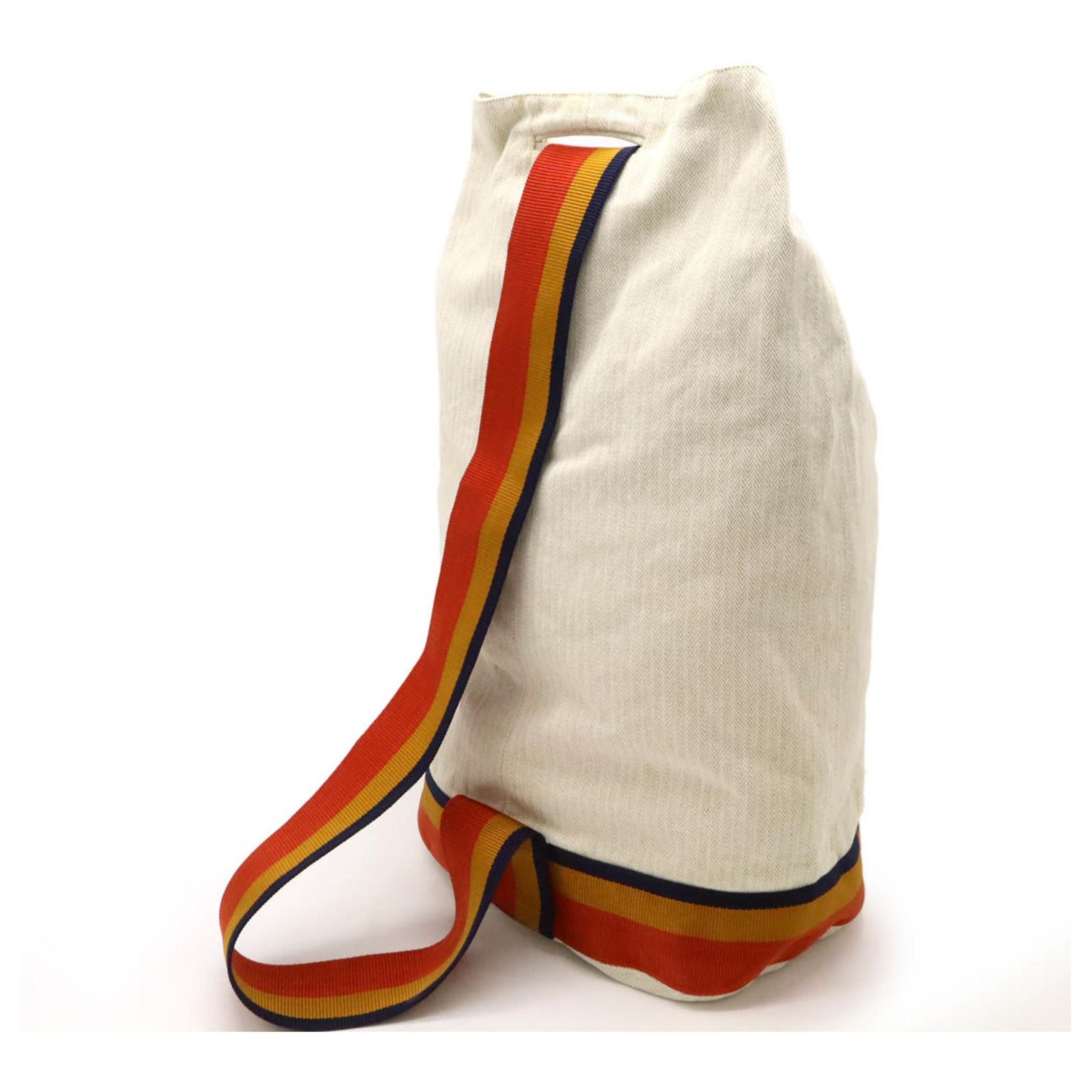 HERMES Cavalier Navy Orange Yellow Cotton Backpack HERMES Cavalier Navy Orange Yellow Cotton Backpack | eBay main image 3