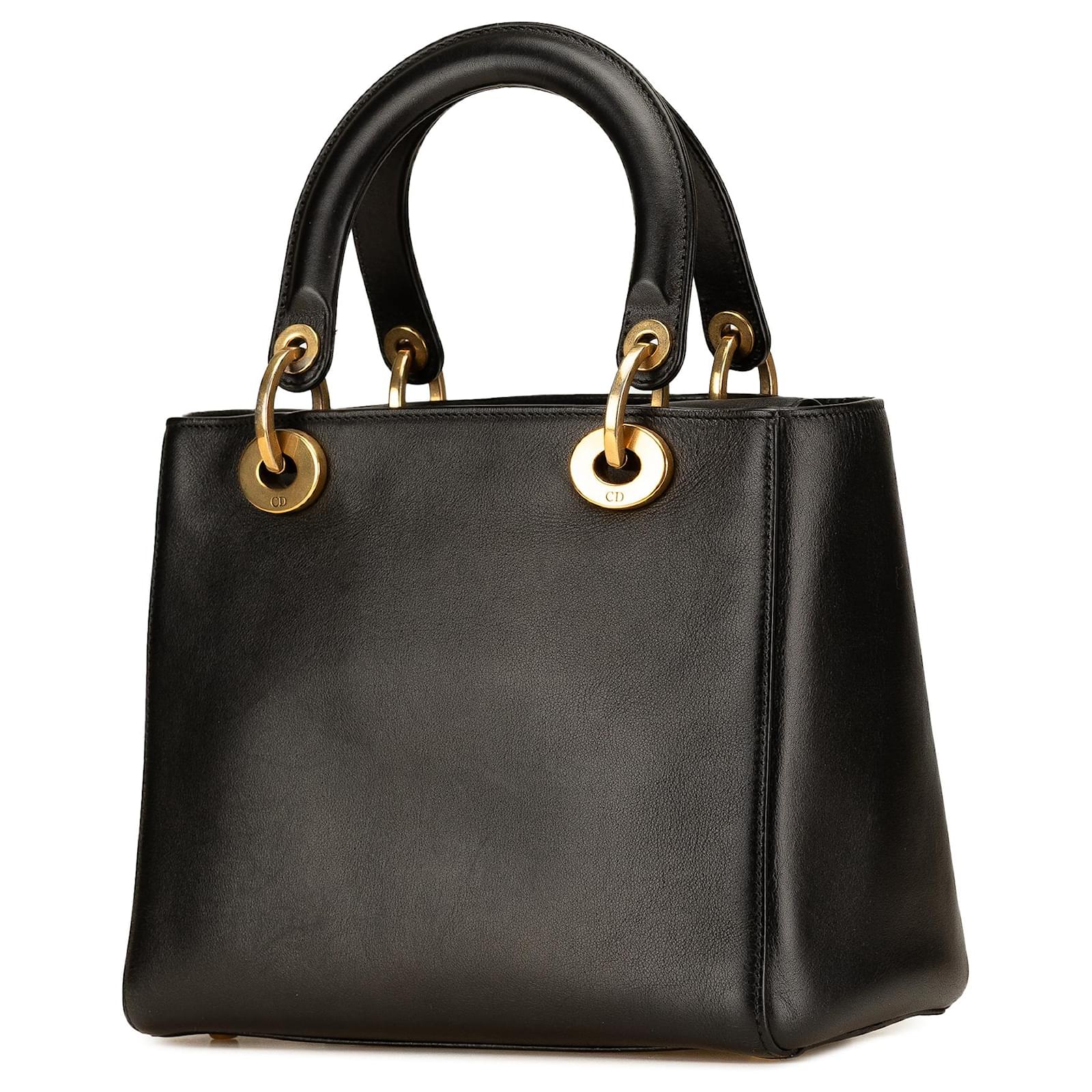 Dior Black Medium Calfskin Death Tarot Card Lady Dior Leather Pony