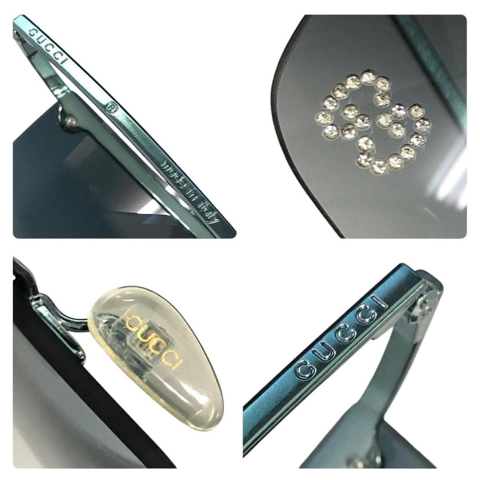 GUCCI linestone rimless sunglasses サングラス Gucci Eyewear リムレス スクエアサングラス | ブラウン