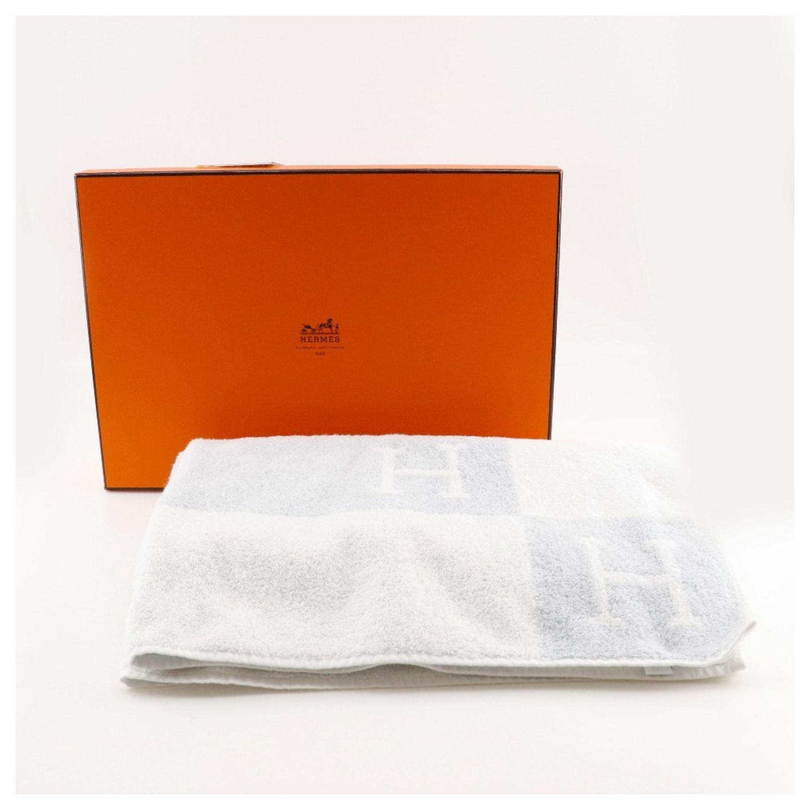 Hermès Serviette de bain en coton bleu clair Hermes ref.2068492