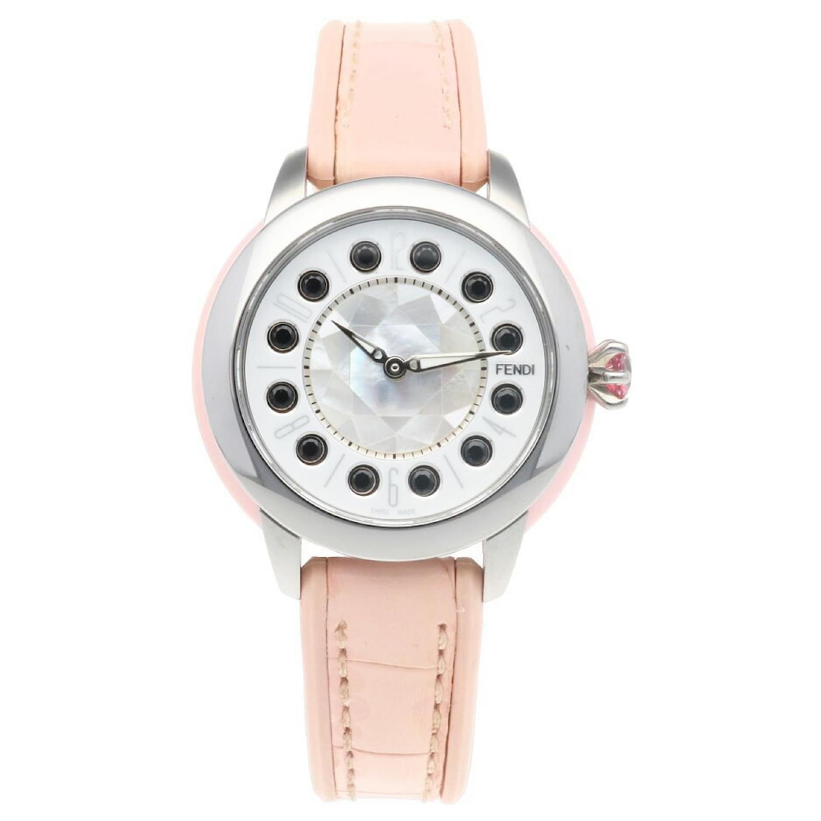 Fendi Eyeshine Quartz Ladies Watch Pink White Joli