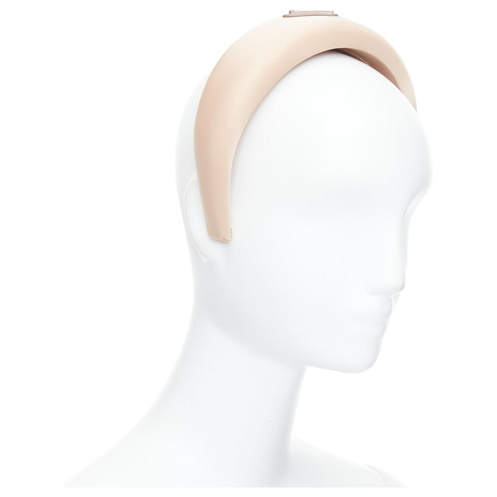Prada Beige Satin Headband Prada Re-Nylon headband nude in original packaging... | Depop main image 3