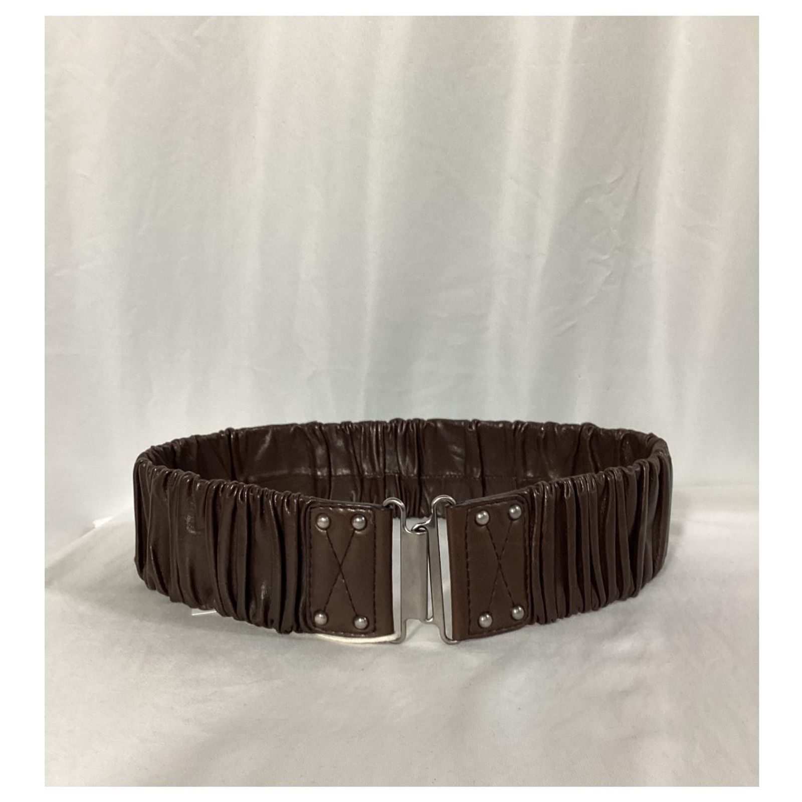 Miu Miu Ruched Waist Belt in Brown Leather ref.2081076  display picture 3