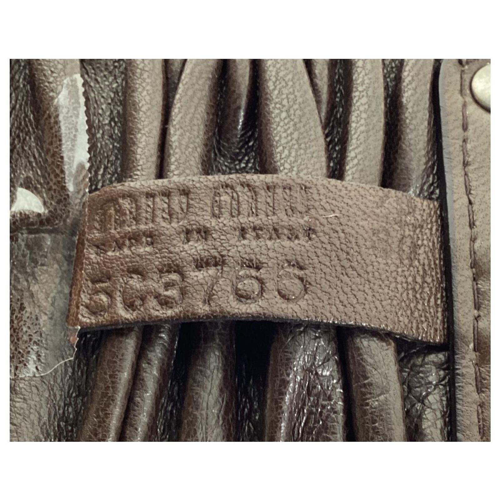 Miu Miu Ruched Waist Belt in Brown Leather ref.2081076 