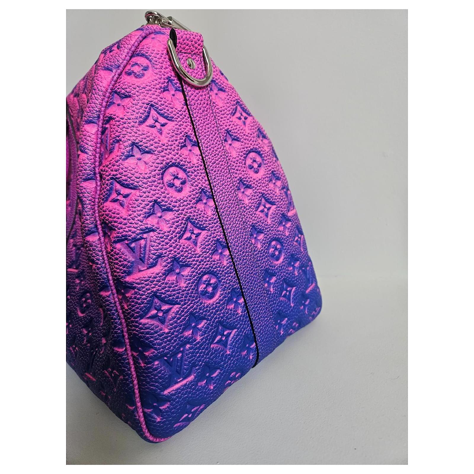 Keepall Louis Vuitton Travel bag Pink Blue Leather  ref.2081348