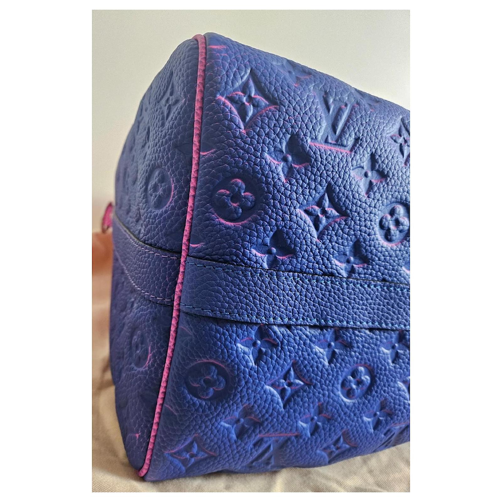 Keepall Louis Vuitton Travel bag Pink Blue Leather  ref.2081348
