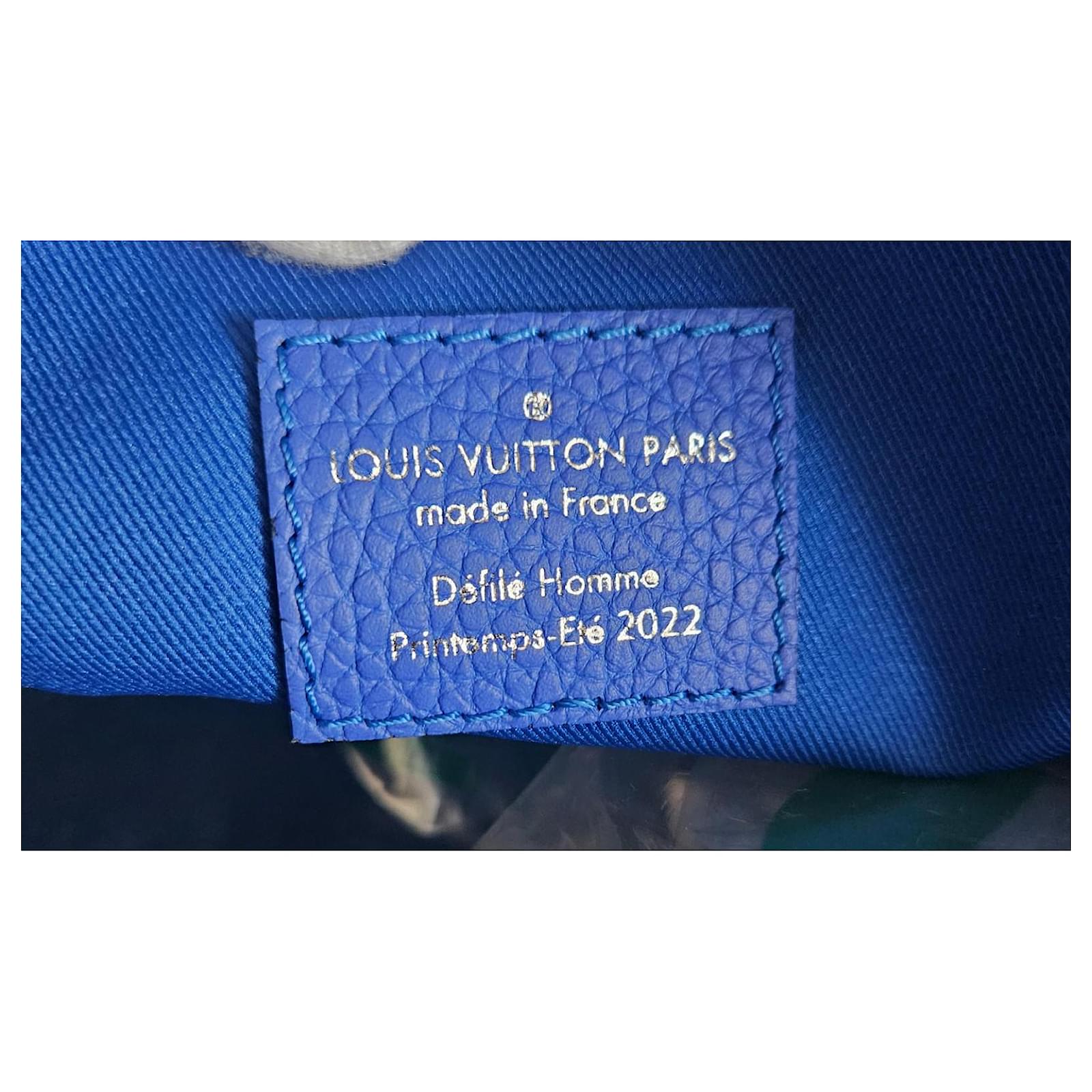 Keepall Louis Vuitton Travel bag Pink Blue Leather  ref.2081348