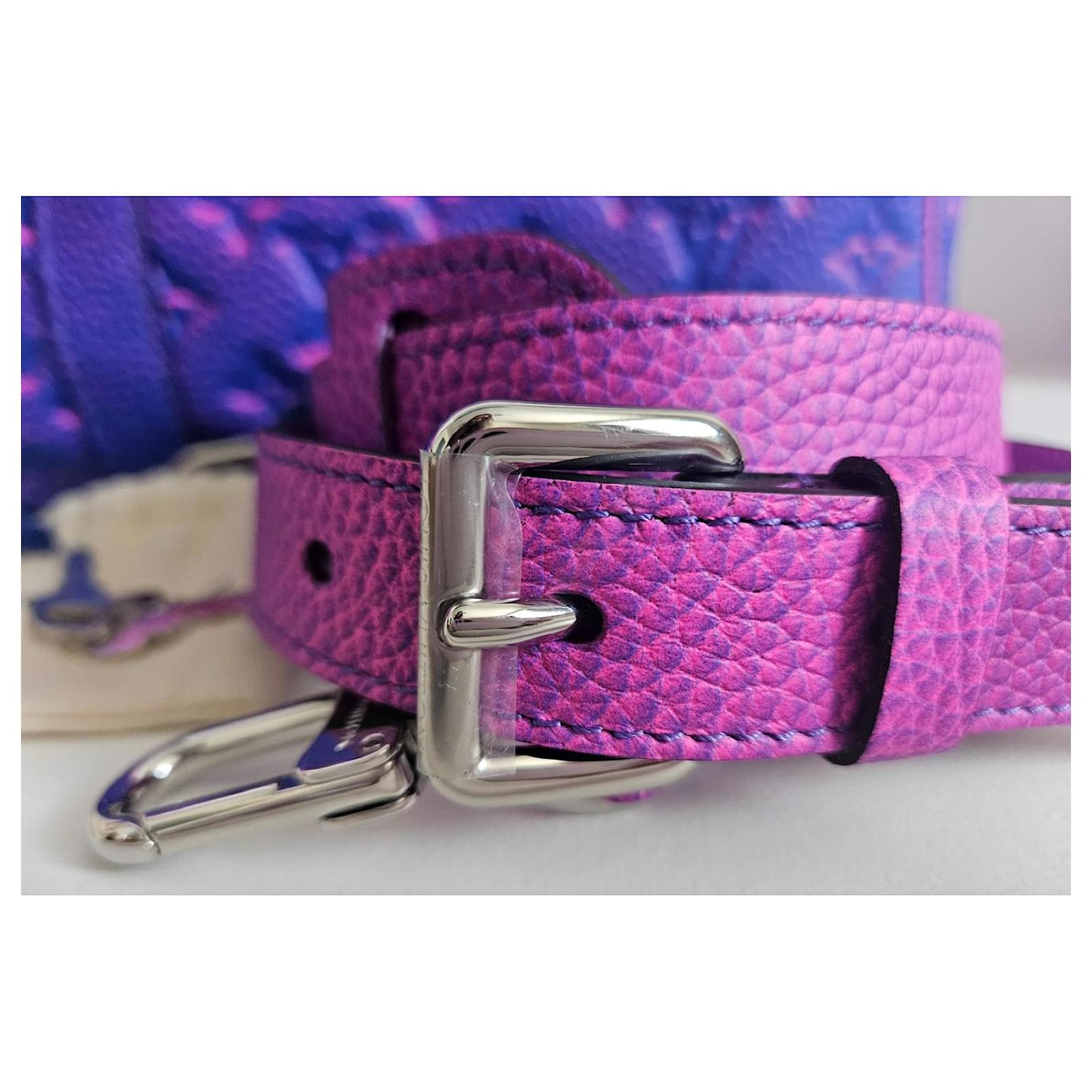 Keepall Louis Vuitton Travel bag Pink Blue Leather  ref.2081348