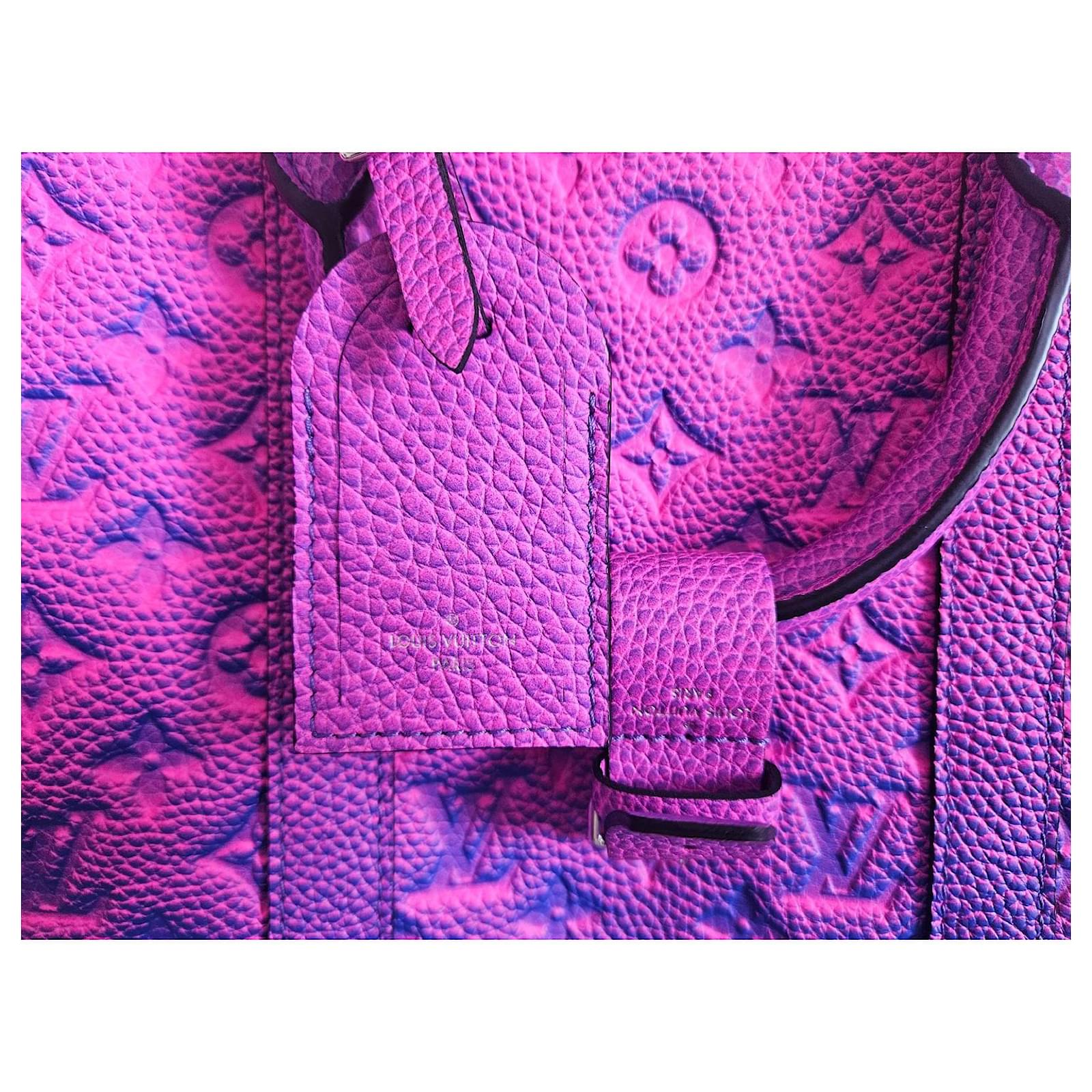 Keepall Louis Vuitton Travel bag Pink Blue Leather  ref.2081348