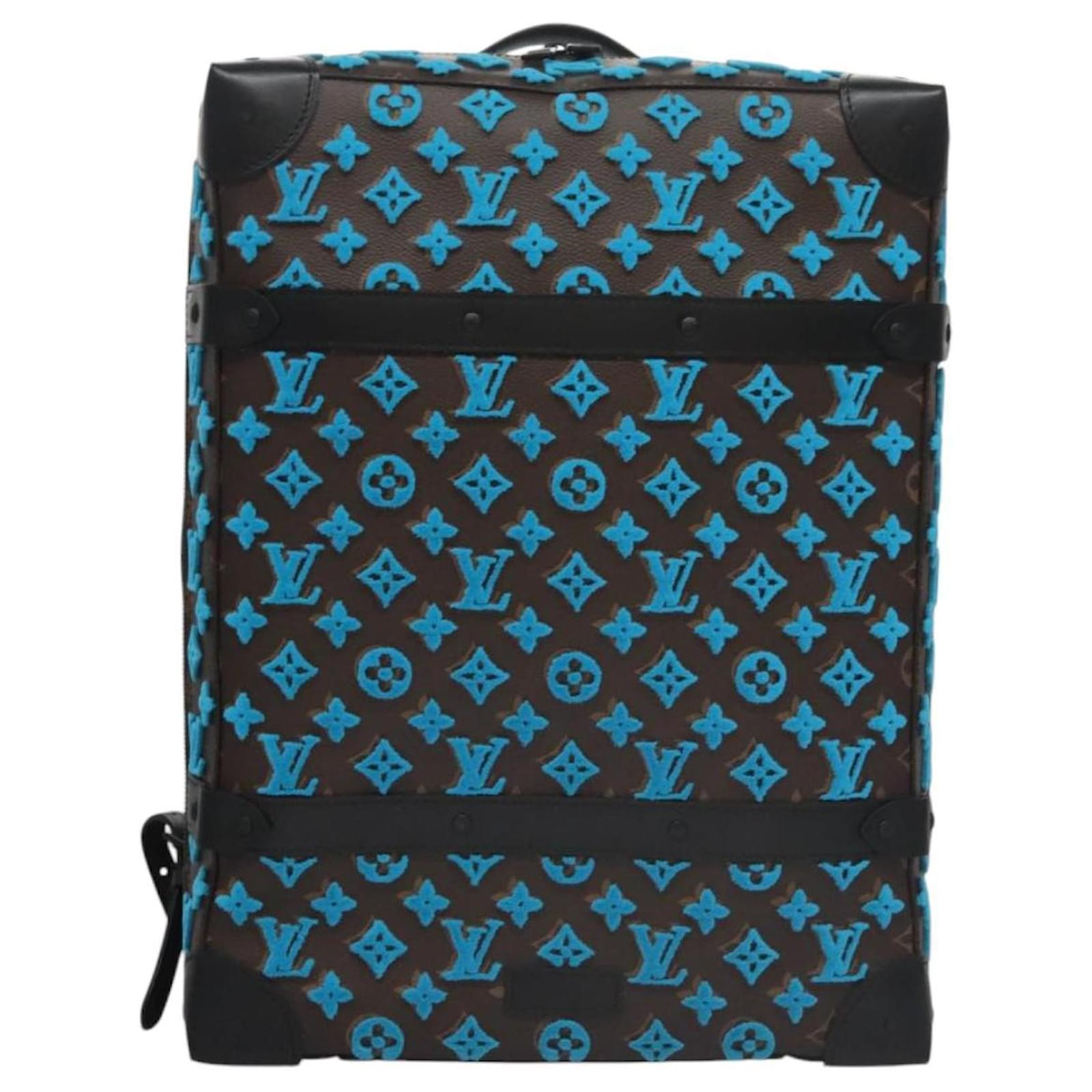 LOUIS VUITTON Monogram Tuftage Soft Trunk Backpack PM Blue M45077 Auth PP272SA Cloth  ref.2084669