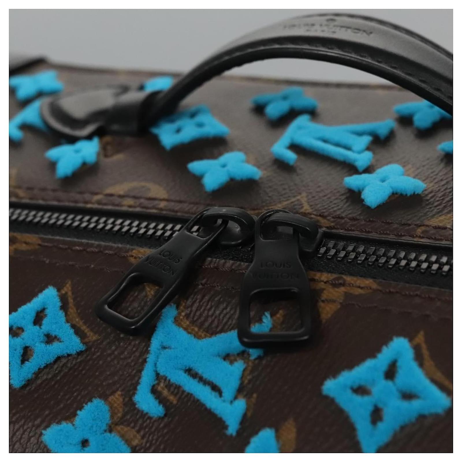 LOUIS VUITTON Monogram Tuftage Soft Trunk Backpack PM Blue M45077 Auth PP272SA Cloth  ref.2084669