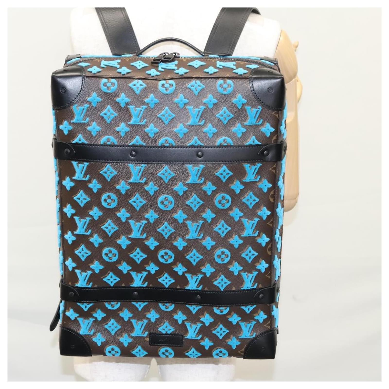LOUIS VUITTON Monogram Tuftage Soft Trunk Backpack PM Blue M45077 Auth PP272SA Cloth  ref.2084669
