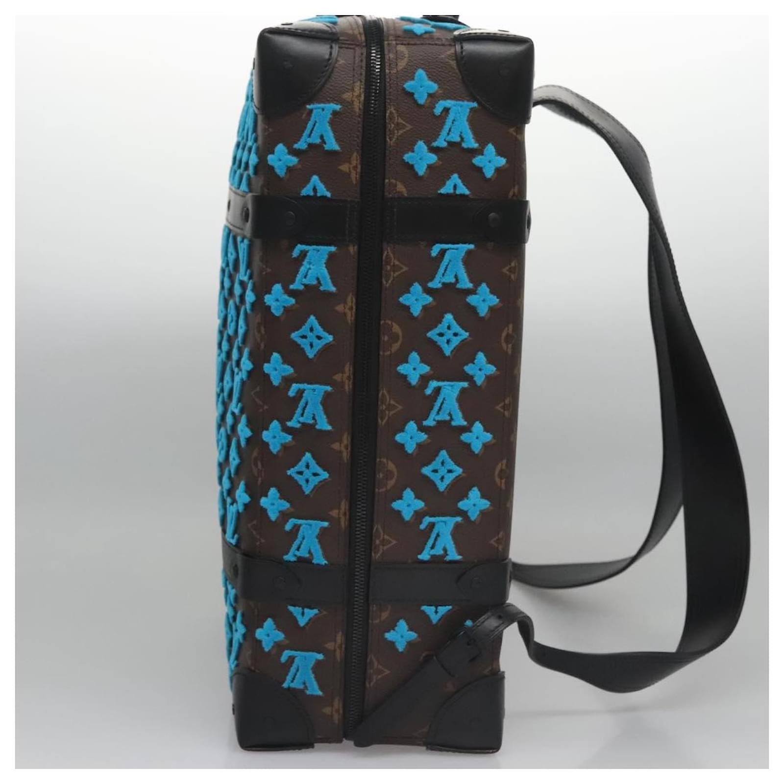LOUIS VUITTON Monogram Tuftage Soft Trunk Backpack PM Blue M45077 Auth PP272SA Cloth  ref.2084669