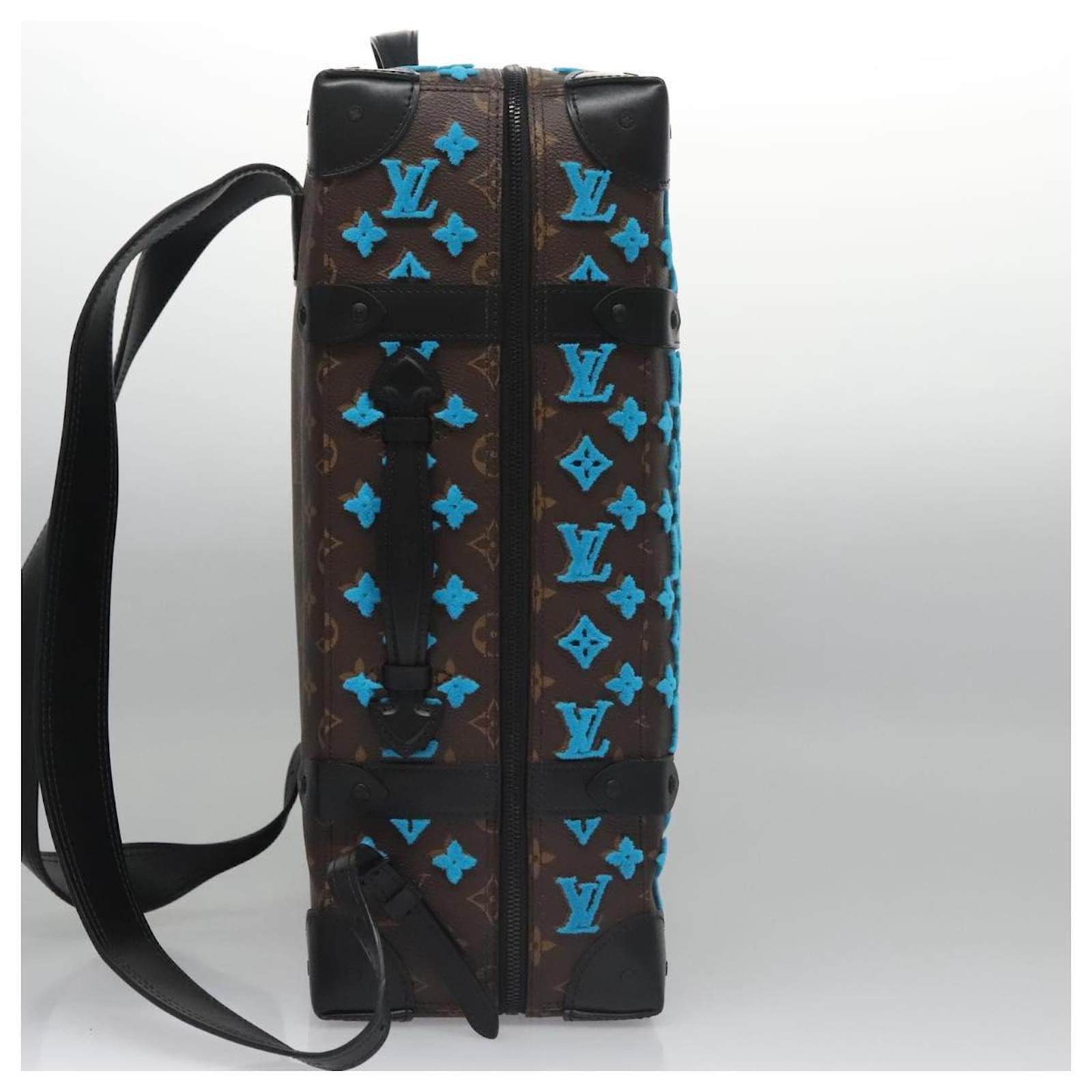 LOUIS VUITTON Monogram Tuftage Soft Trunk Backpack PM Blue M45077 Auth PP272SA Cloth  ref.2084669