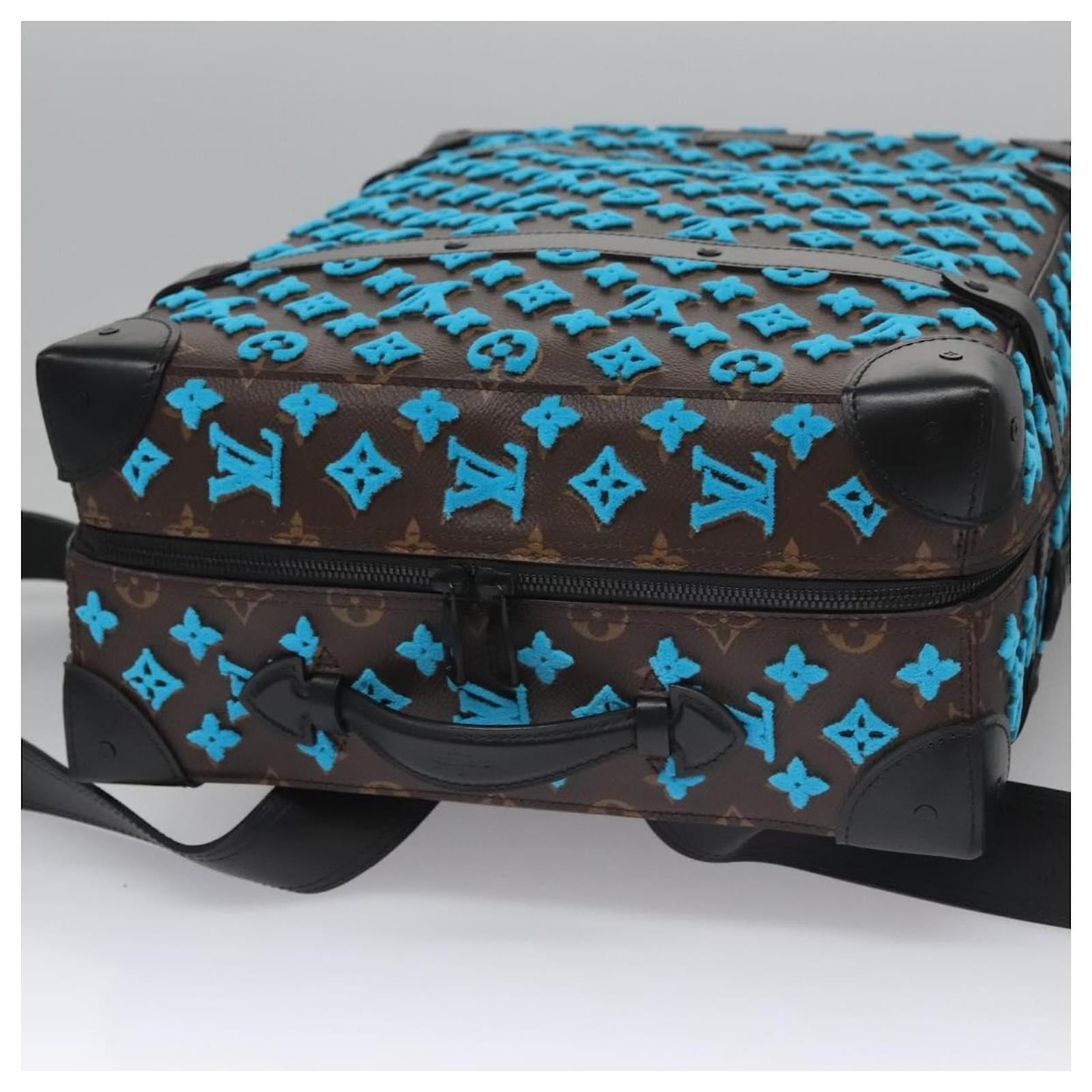 LOUIS VUITTON Monogram Tuftage Soft Trunk Backpack PM Blue M45077 Auth PP272SA Cloth  ref.2084669