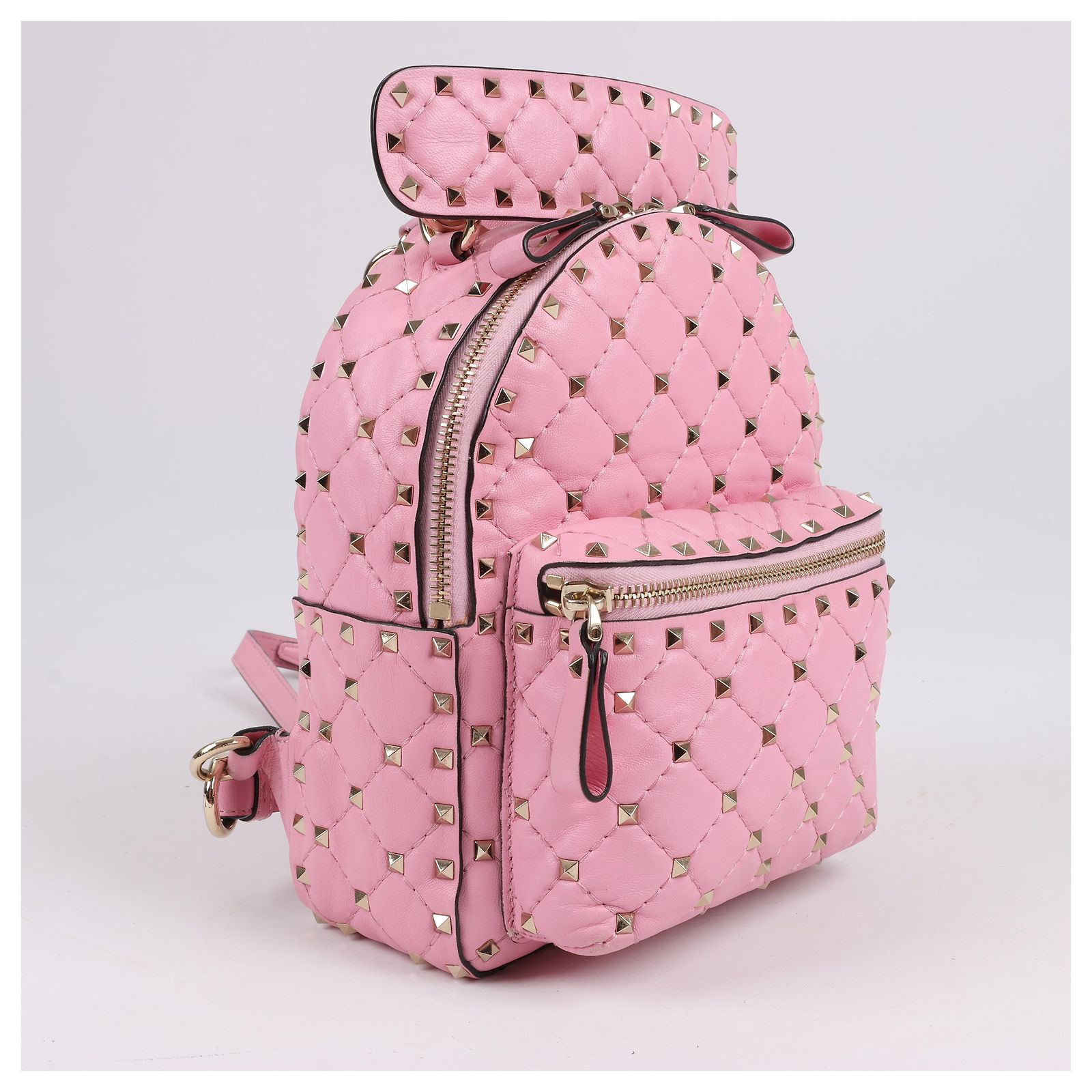 Pink Spike Shell Backback Valentino Garavani Rockstud Spike Leather 2Way Backpack in Pink ref ...