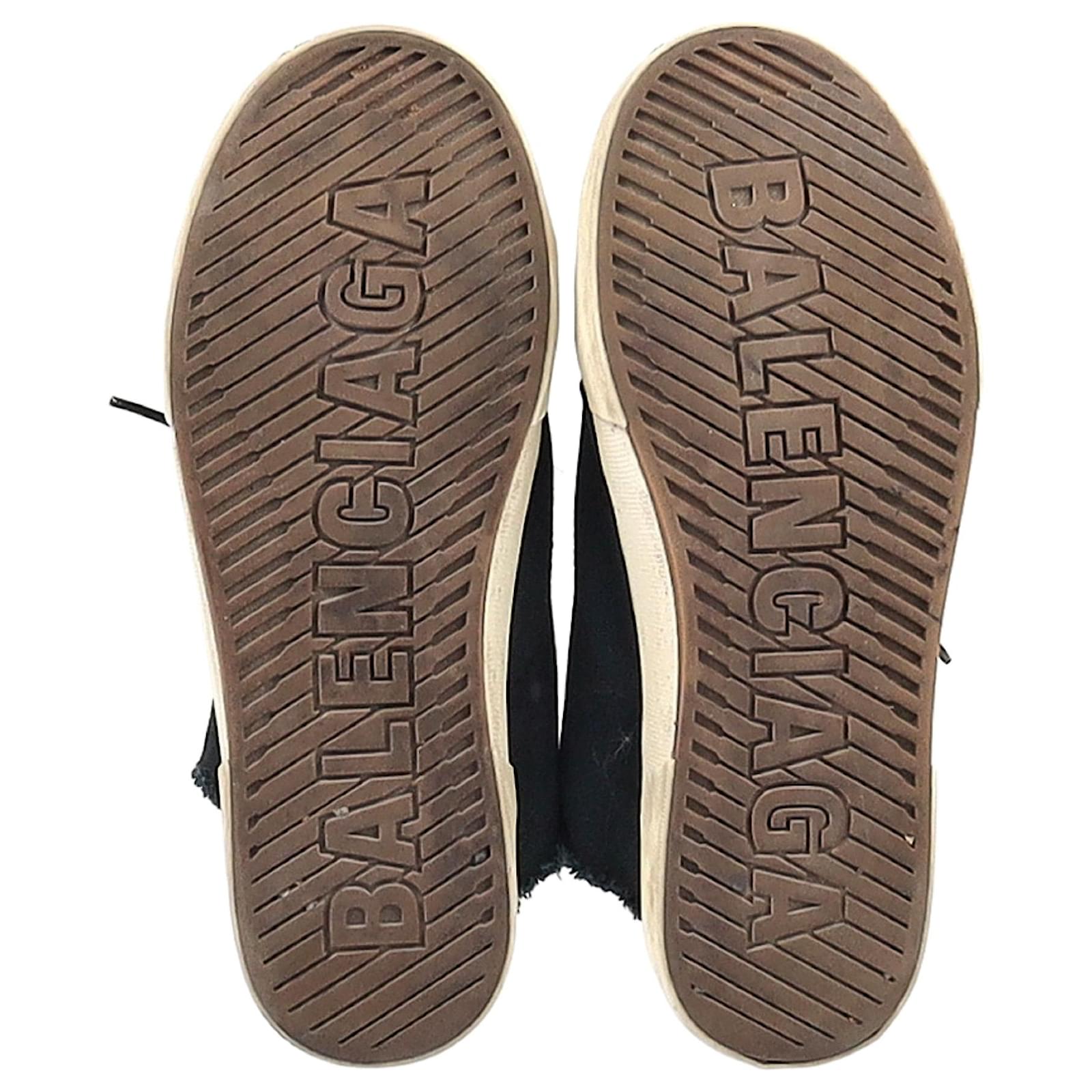 Balenciaga Paris Distressed Open-Back Sneakers in Black Balenciaga Paris Distressed Open-Back Sneakers in Black