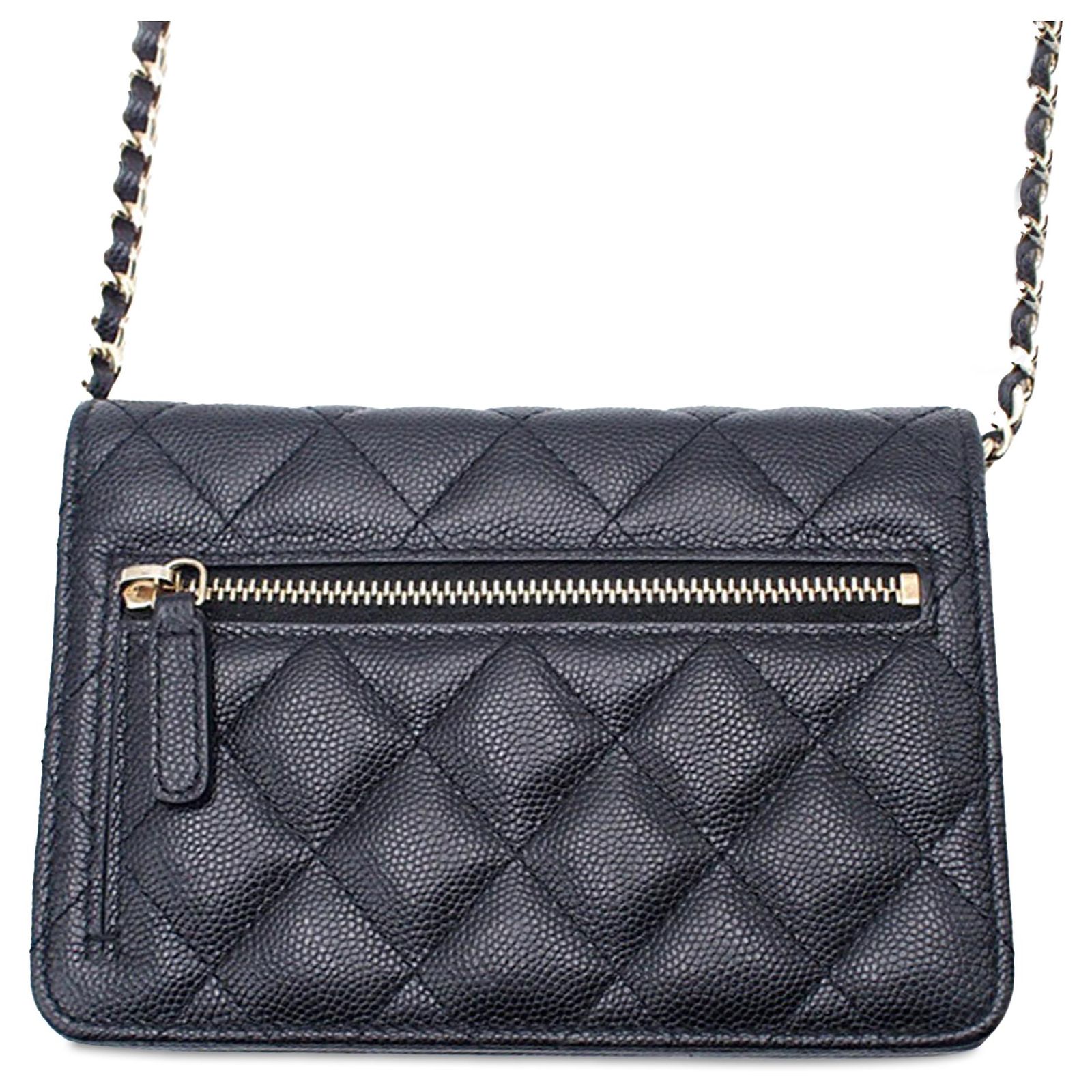 Chanel Black Mini Quilted Caviar Wallet On Chain Leather ref.2094574 ...