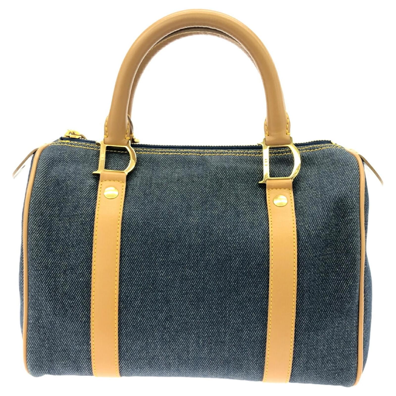 バッグ 2000s DIESEL cotton mini Boston bag Christian Dior Mini Boston Bag Blue Leather Cotton ref.JC2095984