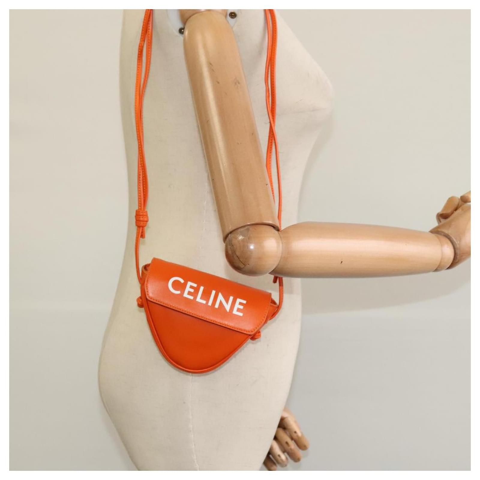 Céline CELINE Triangle Shoulder Bag Leather Orange Auth MY058A  ref.JC2096069 (Sold)