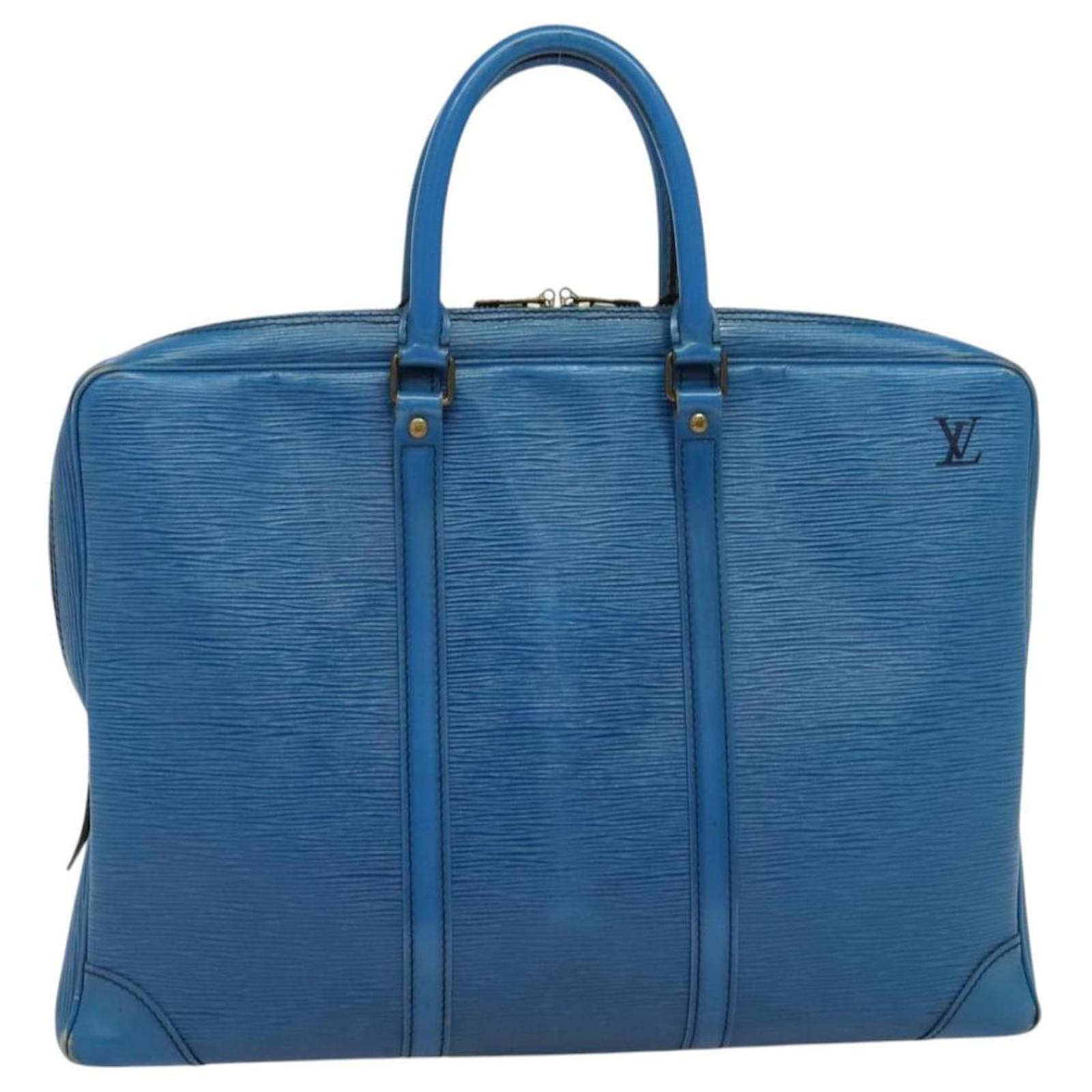 LOUIS VUITTON Epi Porte Documents Voyage Business Bag Blue M54475 Auth KD067 Leather  ref.2097187