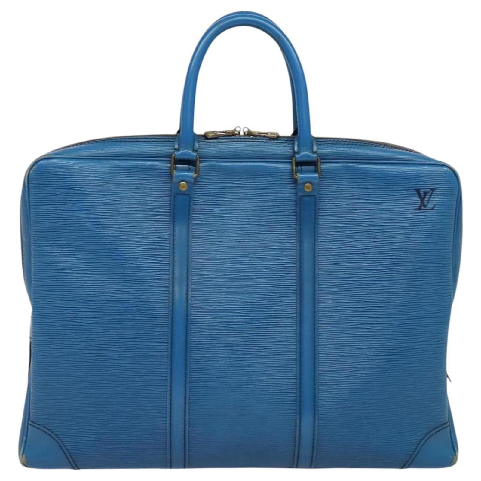 LOUIS VUITTON Epi Porte Documents Voyage Business Bag Blue M54475 Auth KD067 Leather  ref.2097187