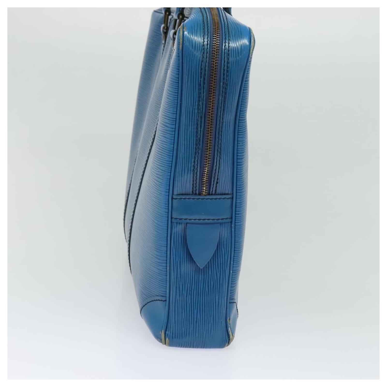 LOUIS VUITTON Epi Porte Documents Voyage Business Bag Blue M54475 Auth KD067 Leather  ref.2097187