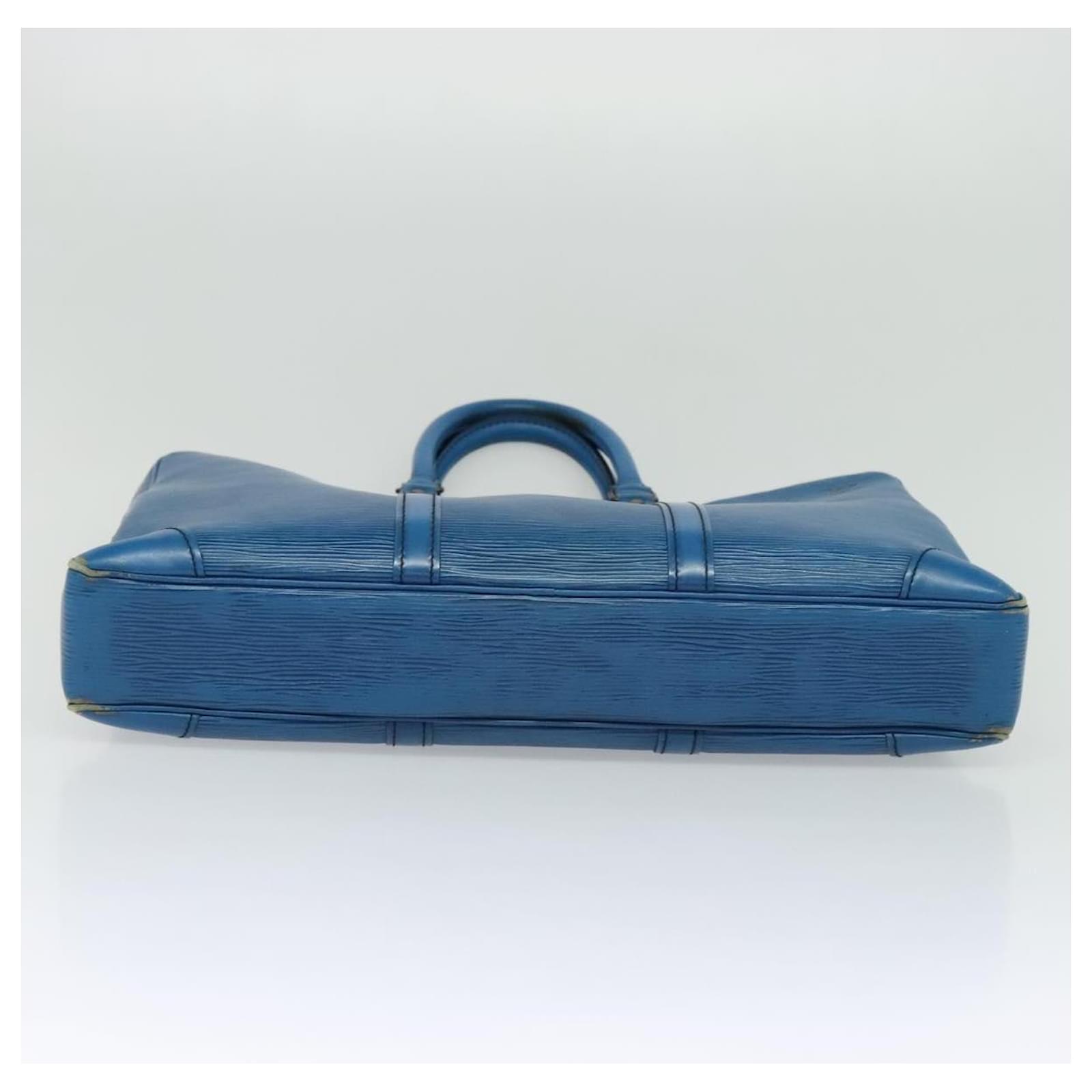 LOUIS VUITTON Epi Porte Documents Voyage Business Bag Blue M54475 Auth KD067 Leather  ref.2097187