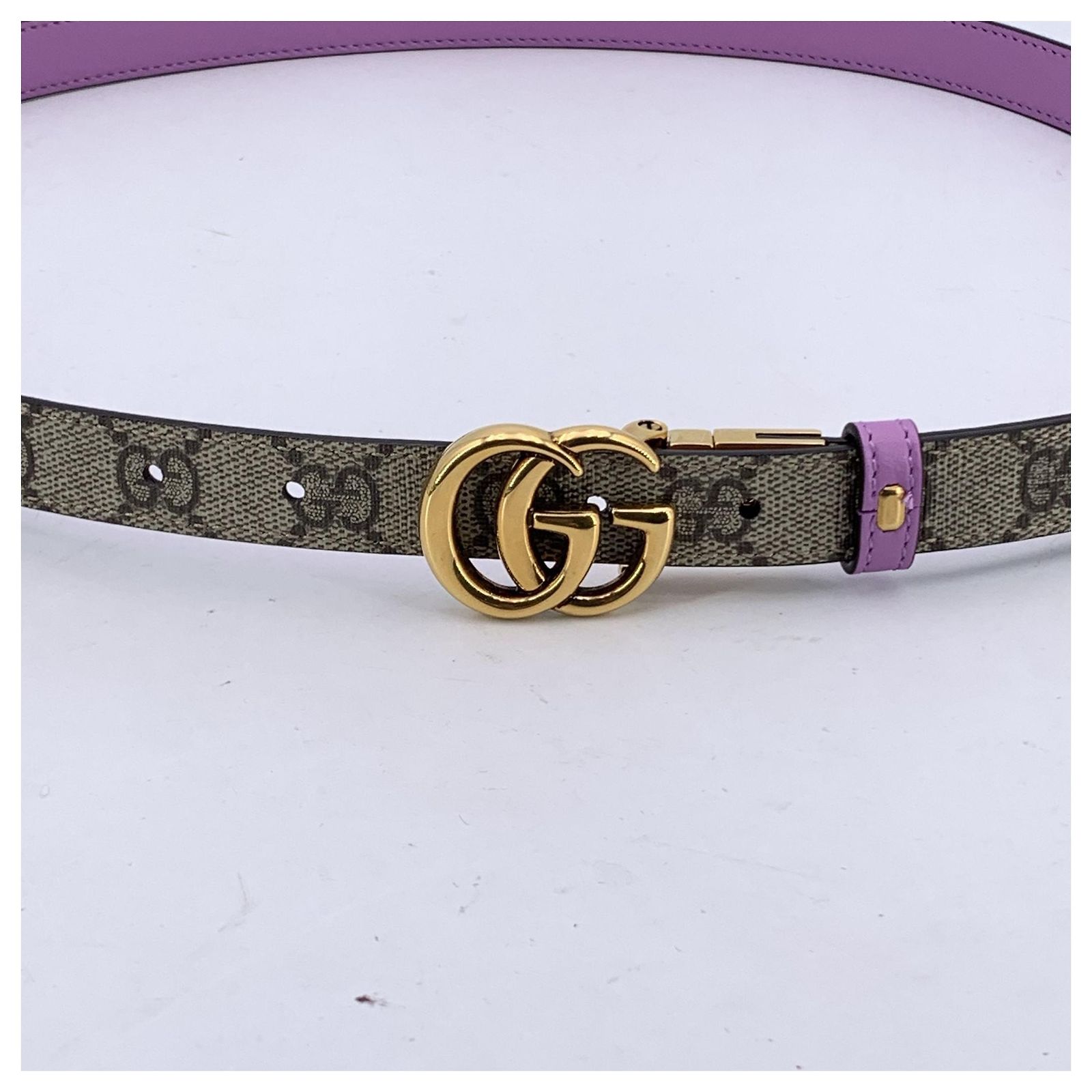 Gucci GG Marmont Buckle Belt 2mm lavender purple 90mm Gucci Monogram Lilac Reversible Belt Marmont GG Buckle 95/38  main image 4