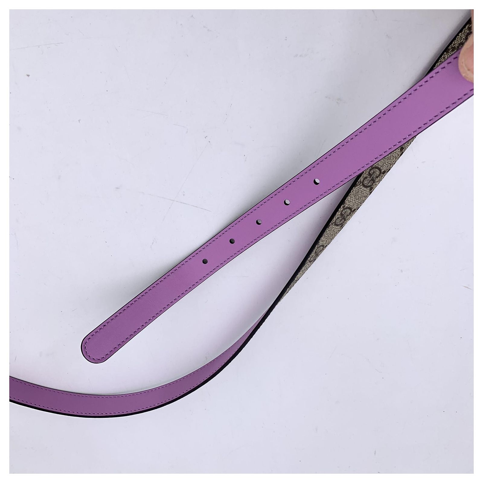 Gucci Monogram Lilac Reversible Belt Marmont GG Buckle 95/38 