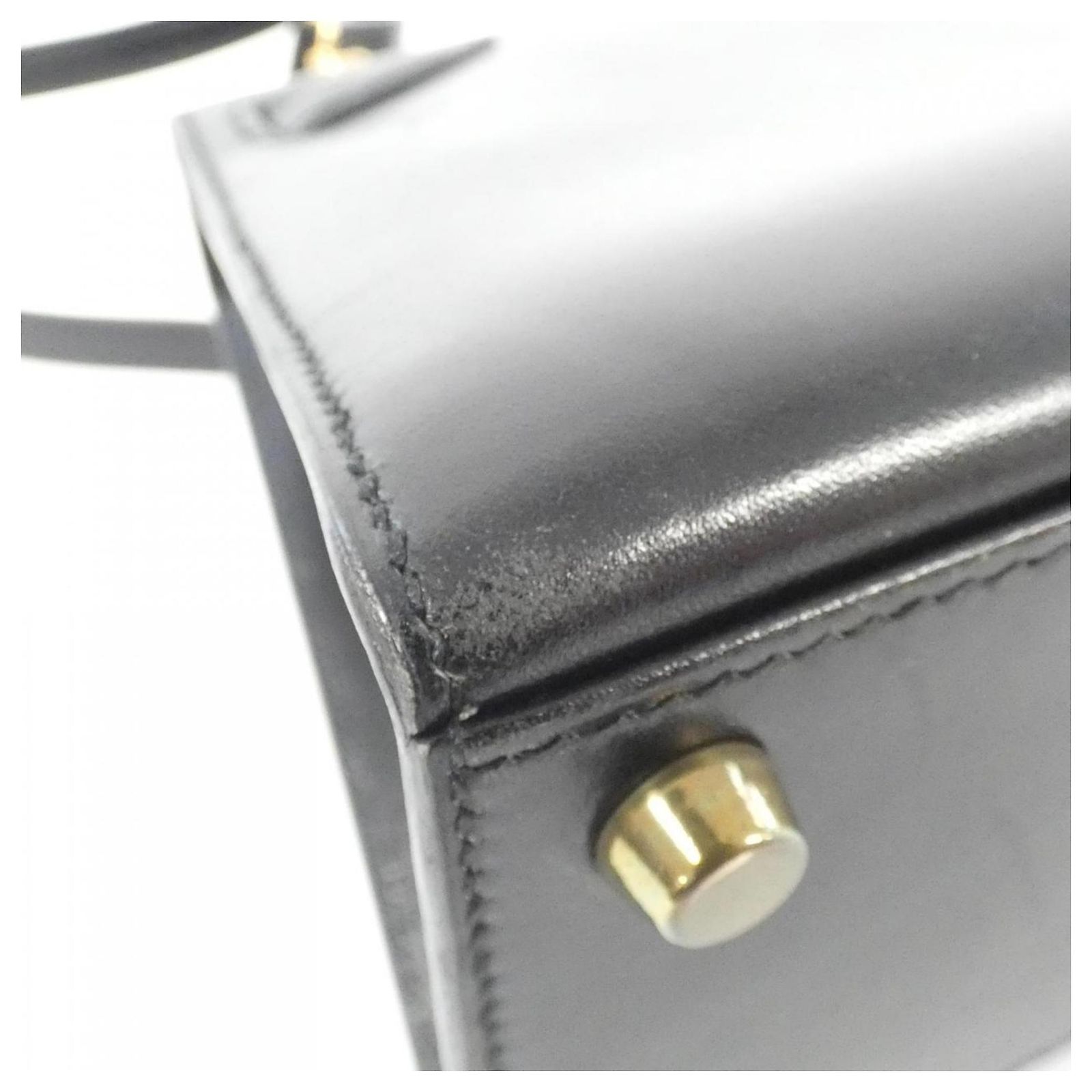 Hermès Hermes Mini Kelly Handbag Black Pony-style calfskin ref.2098005 ...