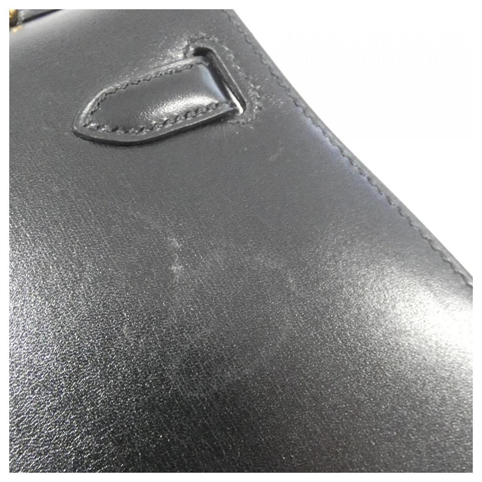 Hermès Hermes Mini Kelly Handbag Black Pony-style calfskin ref.2098005 ...