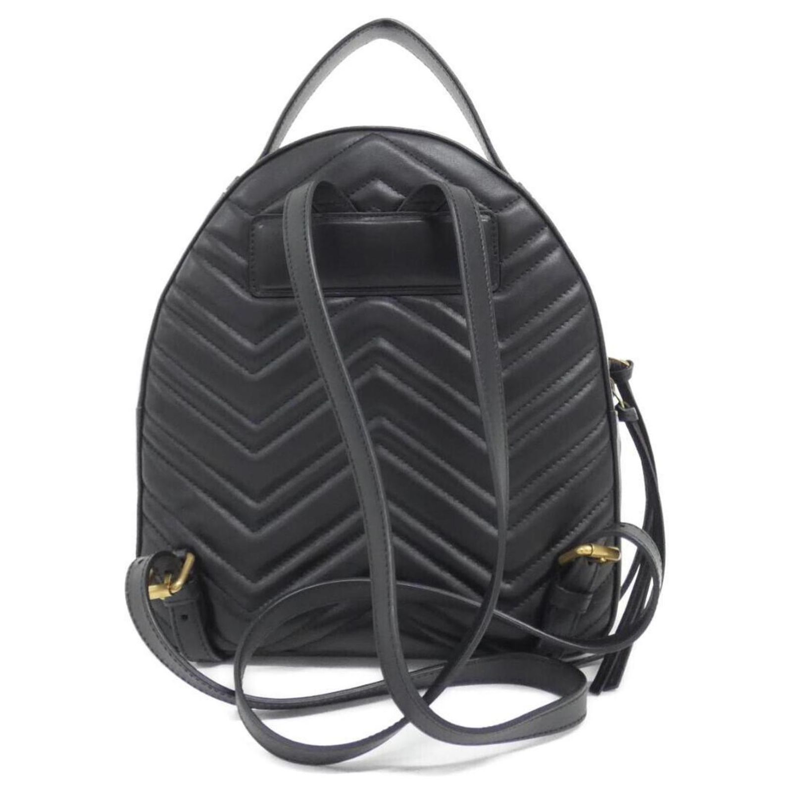 Gucci GG Marmont Leather Backpack 476671 Black Women\'s GUCCI Gucci Gucci GG Marmont Backpack 476671 Pink Beige Leather  main image 4