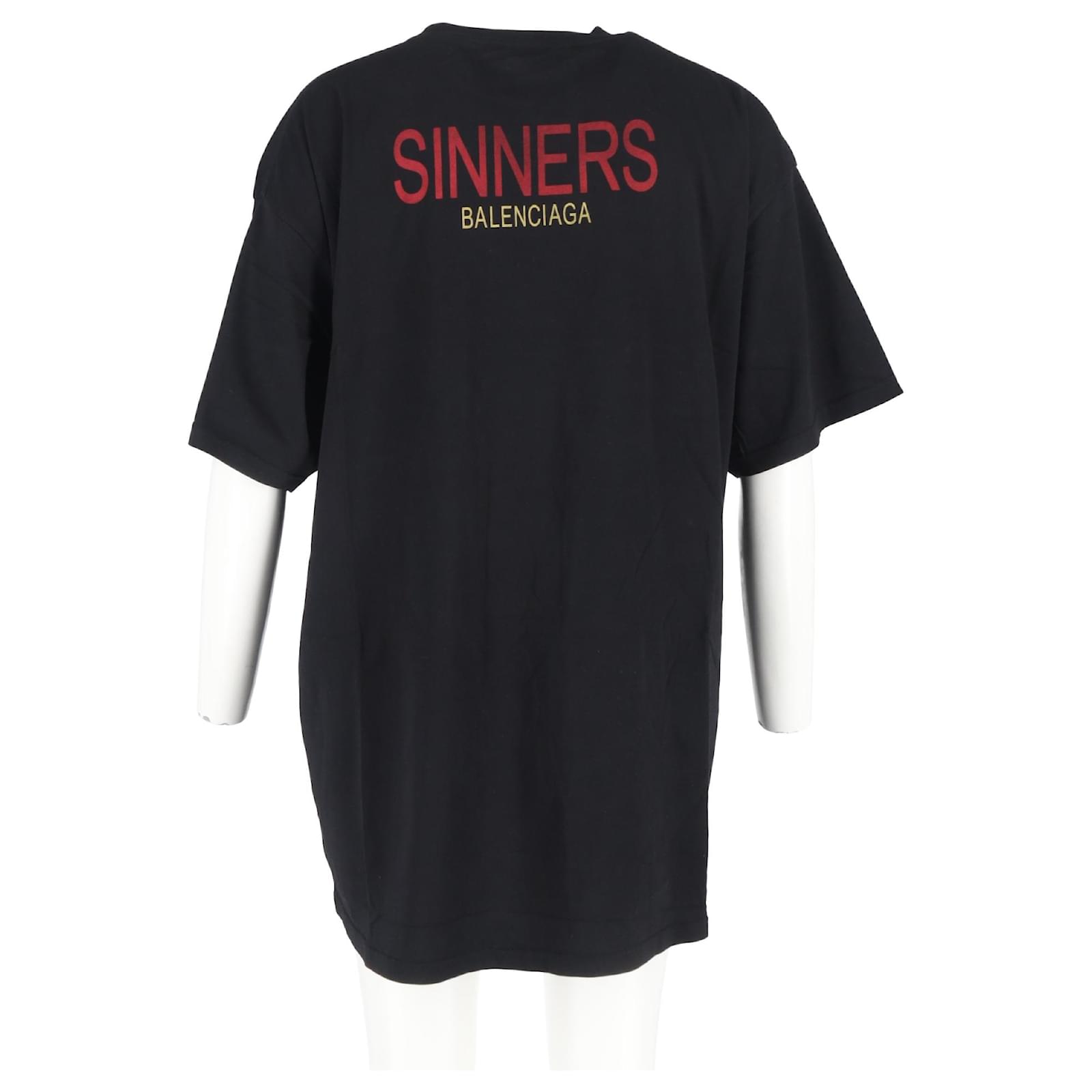 Balenciaga Sinners Print Logo Tee in Black Cotton ref.JC2103464