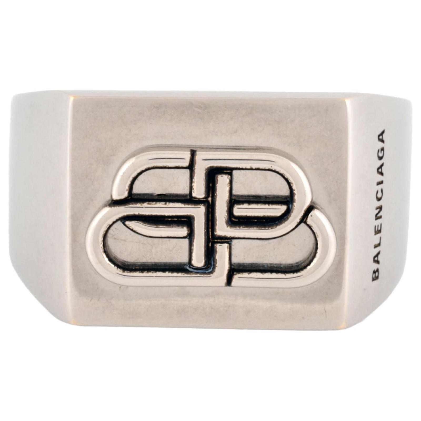 BALENCIAGA バレンシアガ Silver BB Signet Ring BALENCIAGA バレンシアガ Silver BB Signet Ring Buy Balenciaga