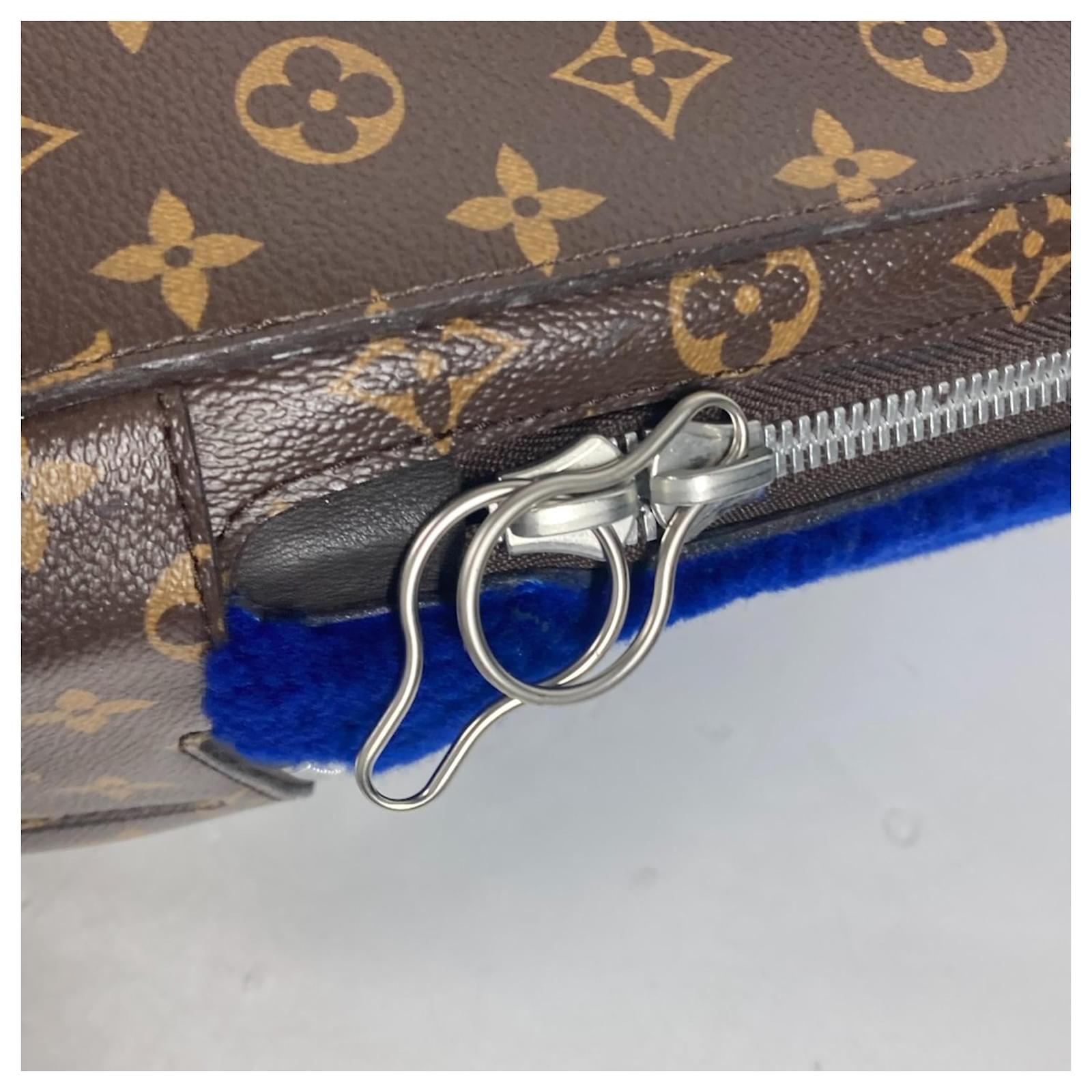 Louis Vuitton Monogram Marc Newson Collaboration Backpack Brown Blue Leather Patent leather Cloth  ref.2106970