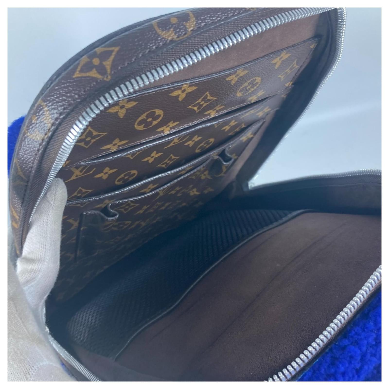 Louis Vuitton Monogram Marc Newson Collaboration Backpack Brown Blue Leather Patent leather Cloth  ref.2106970