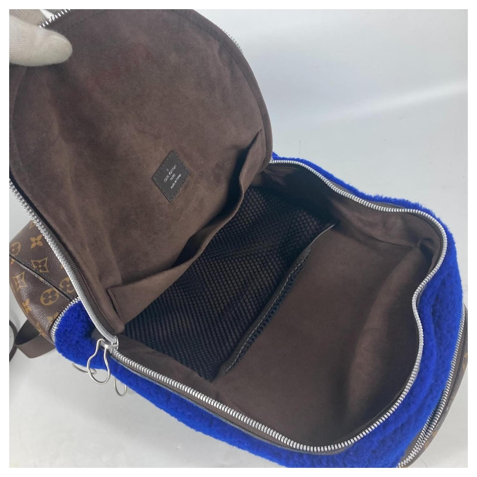 Louis Vuitton Monogram Marc Newson Collaboration Backpack Brown Blue Leather Patent leather Cloth  ref.2106970