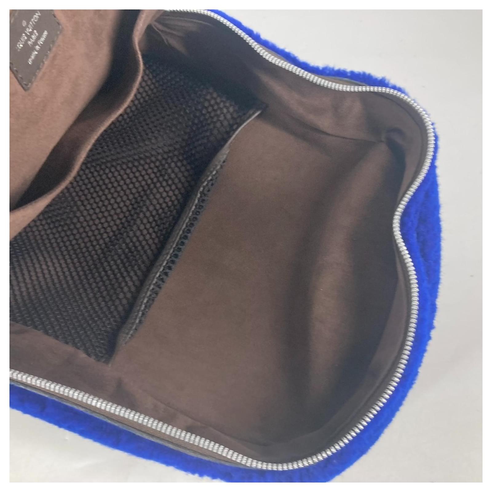 Louis Vuitton Monogram Marc Newson Collaboration Backpack Brown Blue Leather Patent leather Cloth  ref.2106970