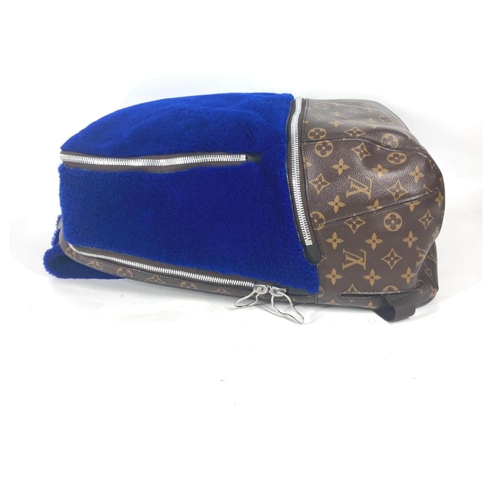 Louis Vuitton Monogram Marc Newson Collaboration Backpack Brown Blue Leather Patent leather Cloth  ref.2106970