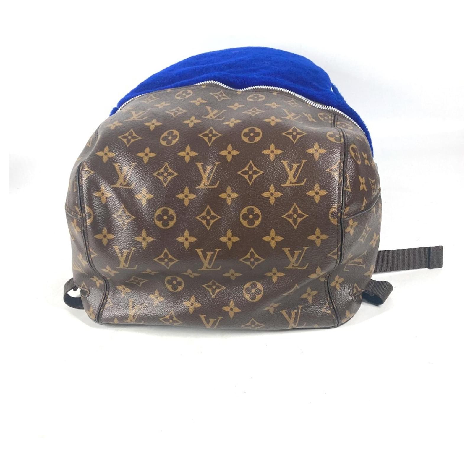 Louis Vuitton Monogram Marc Newson Collaboration Backpack Brown Blue Leather Patent leather Cloth  ref.2106970