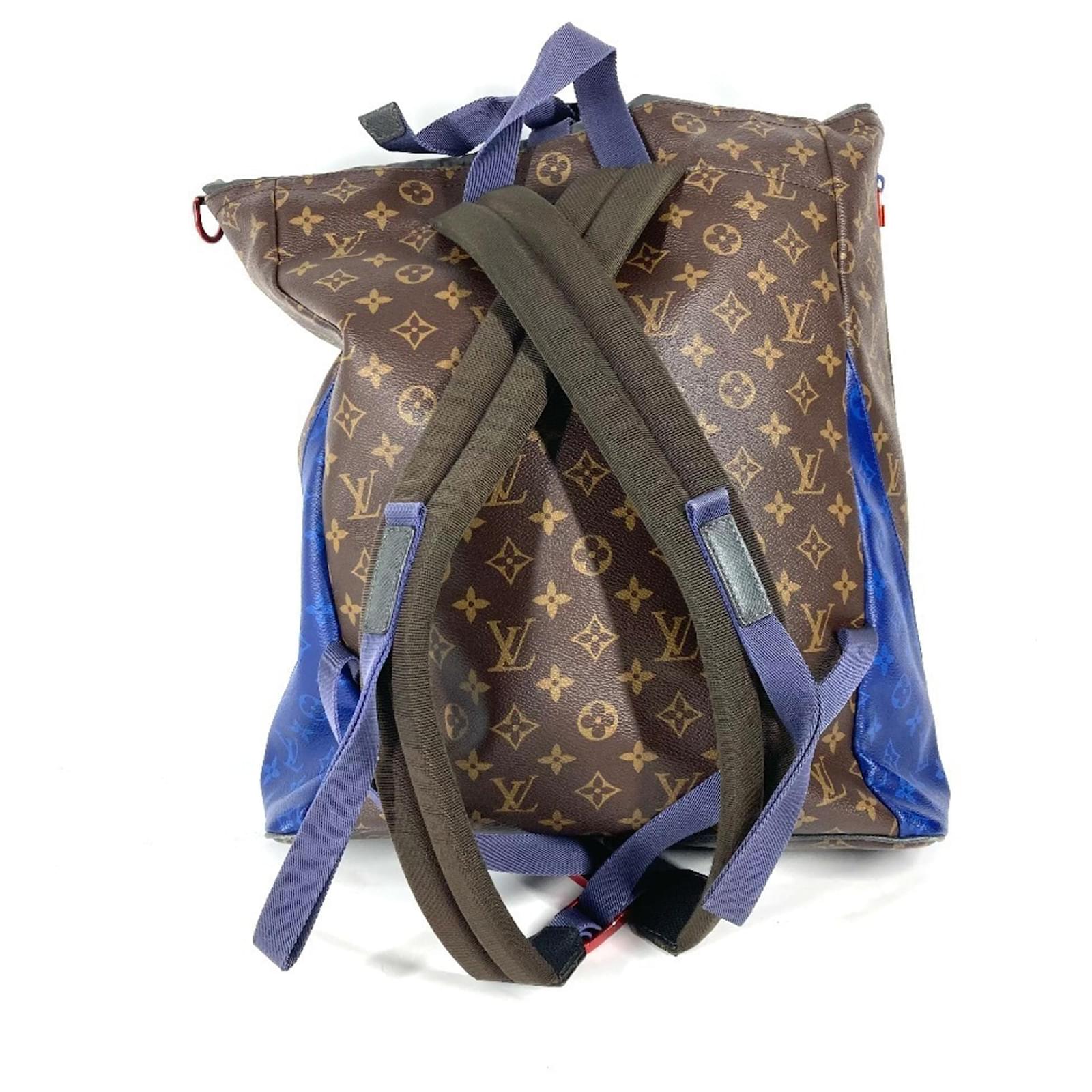 kim jones louis vuitton backpack Louis Vuitton Monogram Kim Jones Pacific Backpack Brown Blue Patent leather  Cloth ref.JC2107184 (Sold)
