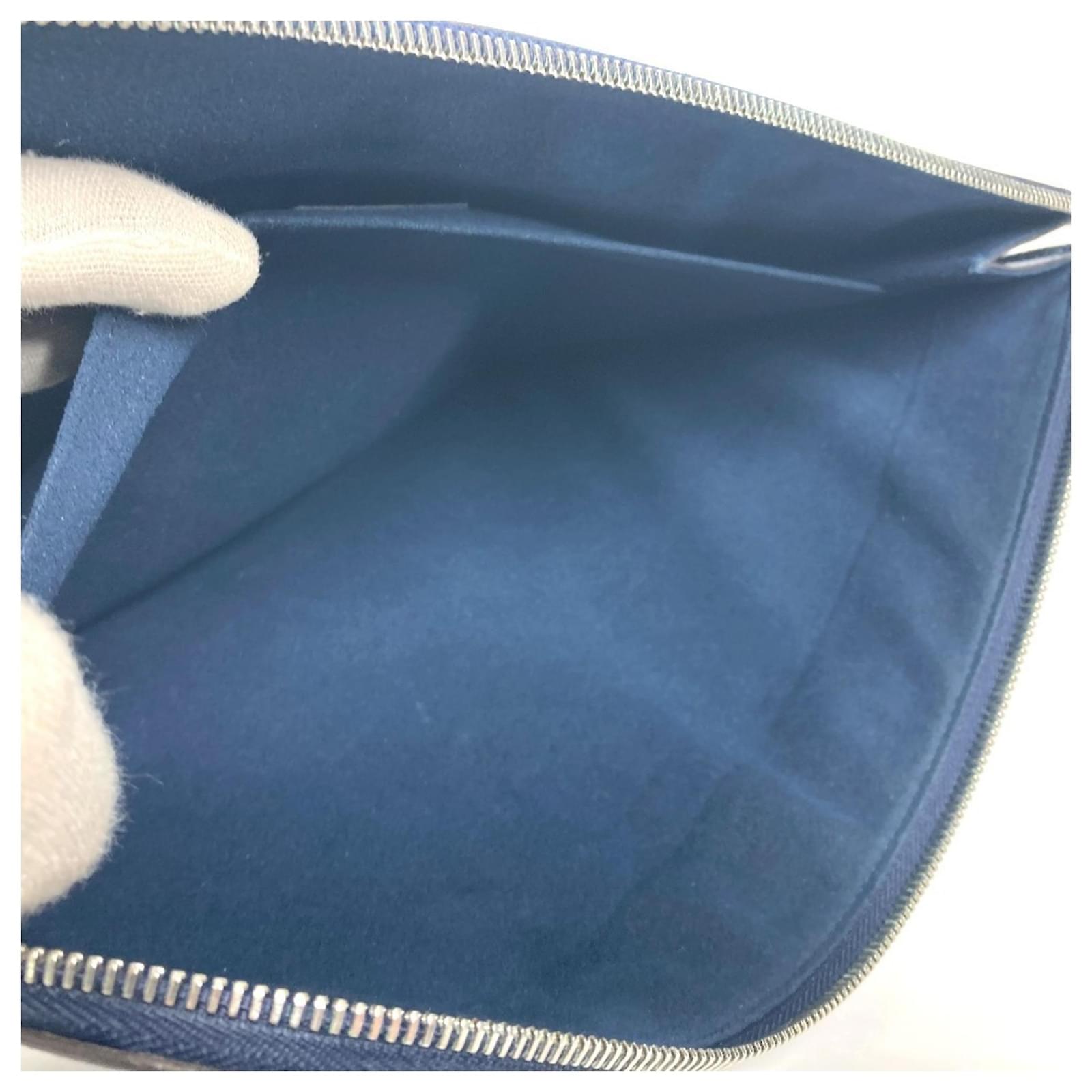 Louis Vuitton Epi Pochette Jour GM Clutch Bag Blue Navy blue Leather  ref.2107765