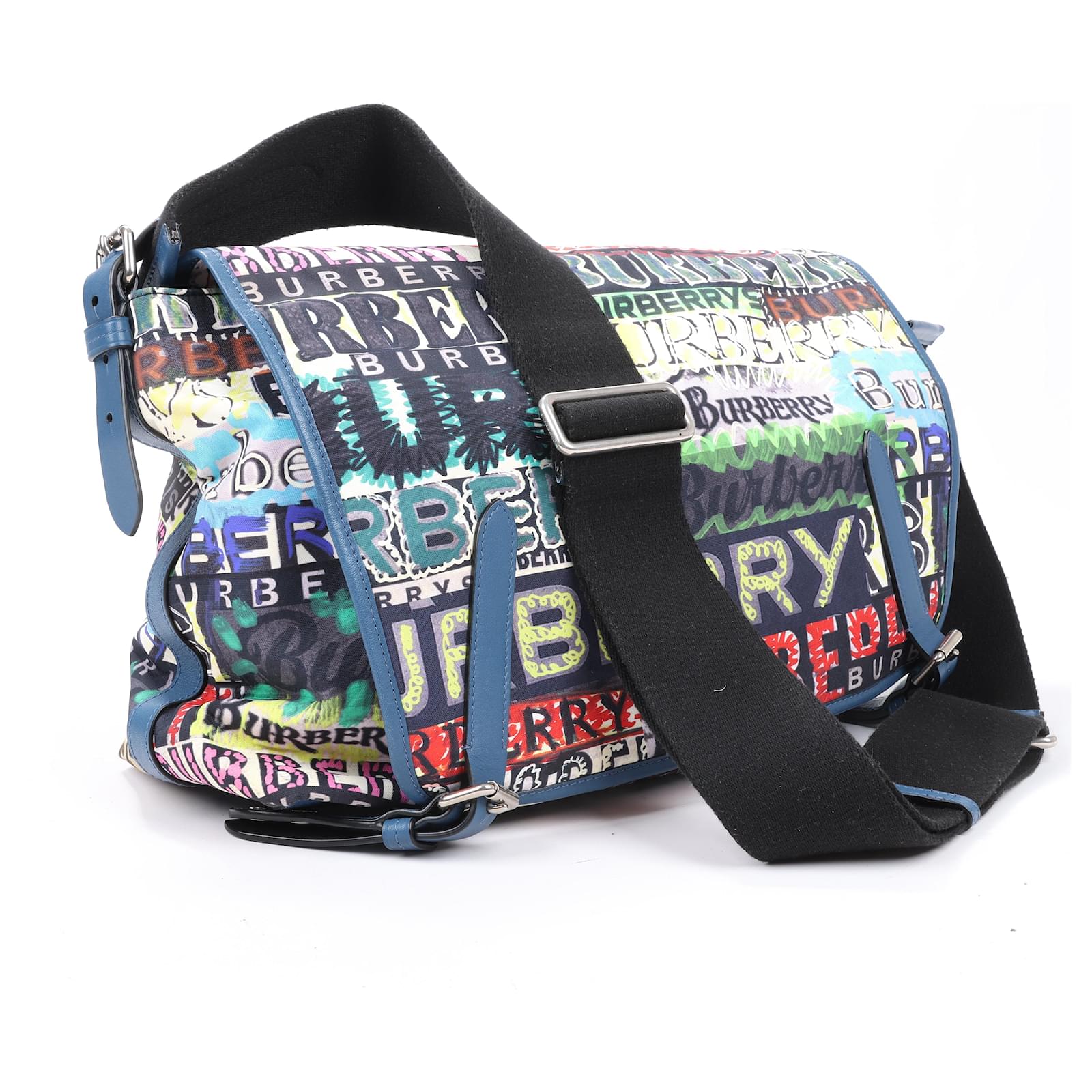 Burberry Graffiti Logo Printed Messenger Bag Multicolor Multiple