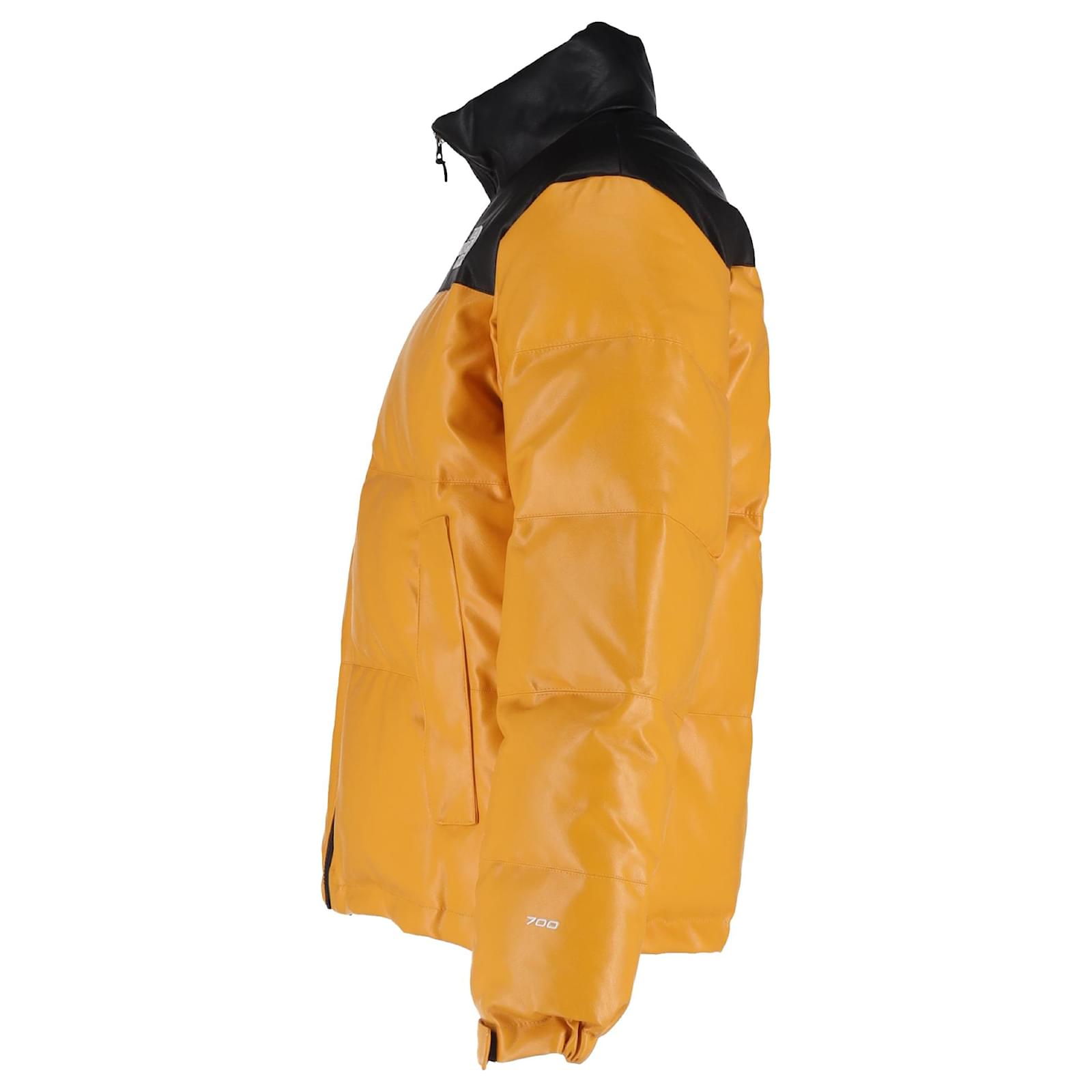 Giacca Nuptse Supreme x The North Face in pelle gialla Giallo ref